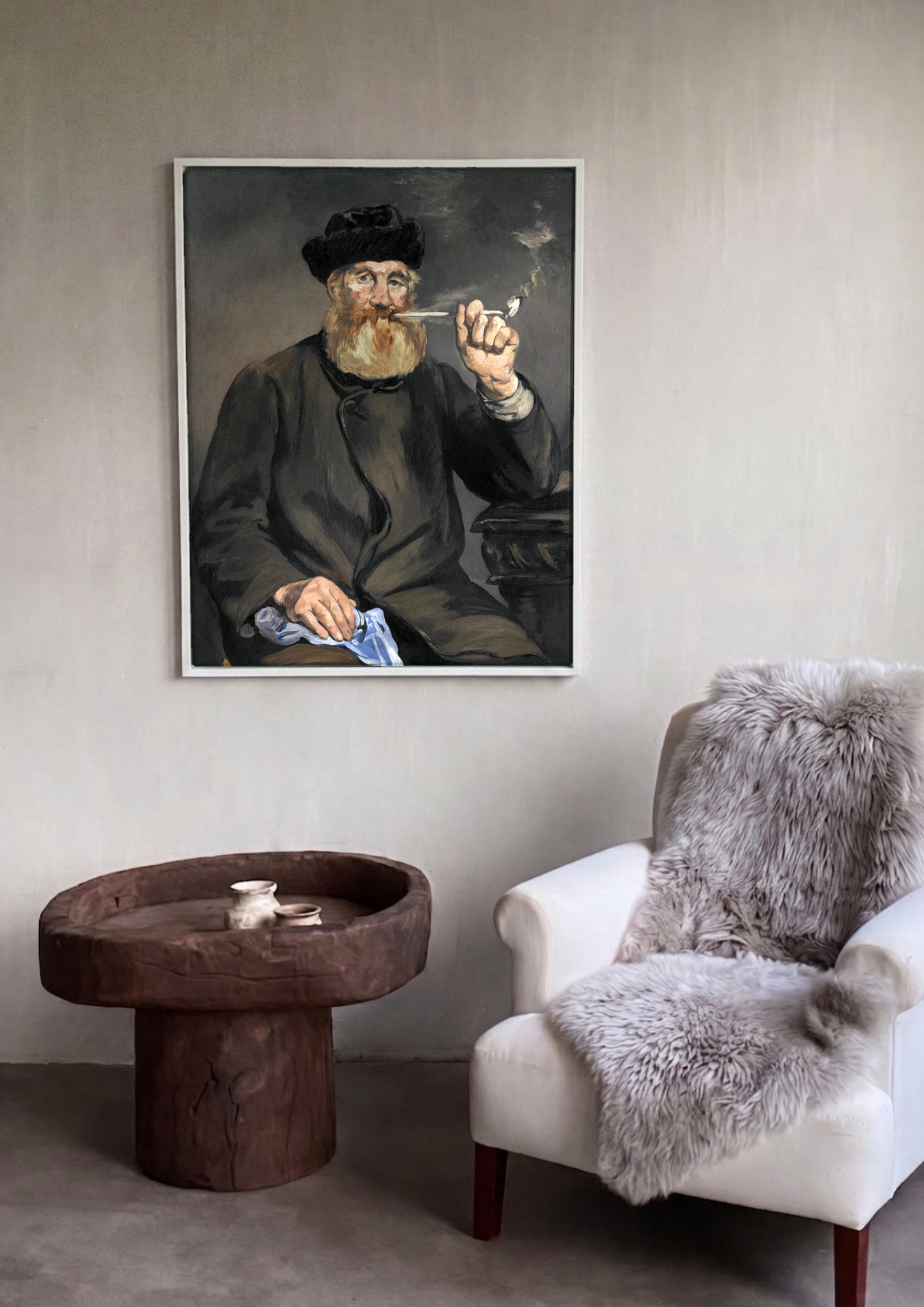 Quadro Decorativo O Bombeiro (Retrato de Joseph Lucas) - Manet em ambiente decorado