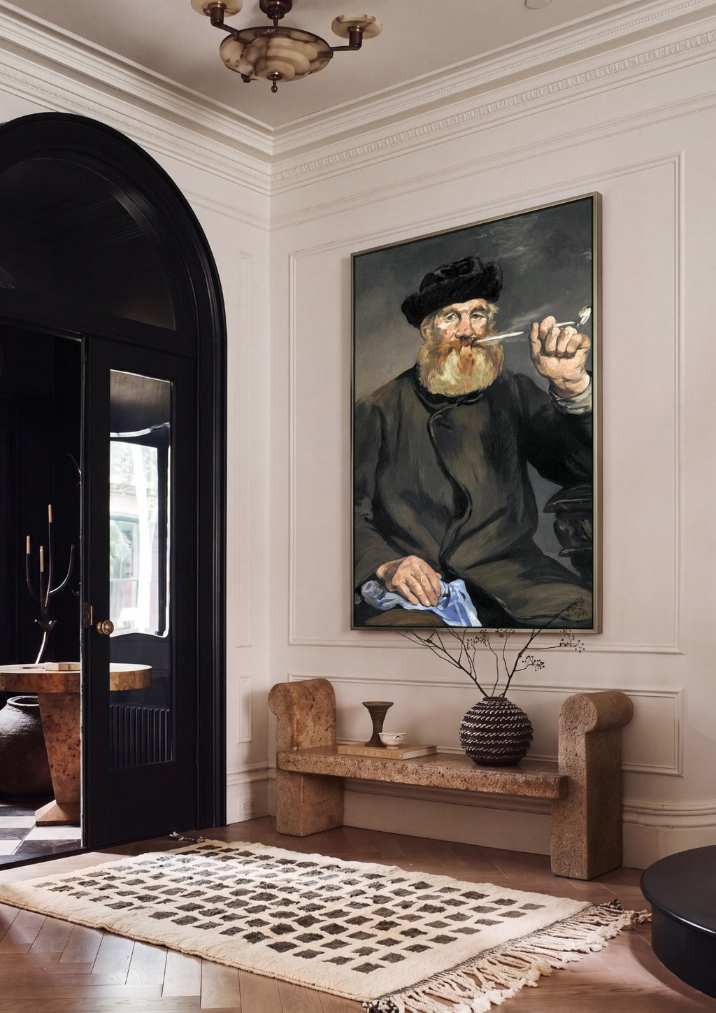 Quadro Decorativo O Bombeiro (Retrato de Joseph Lucas) - Manet em ambiente decorado