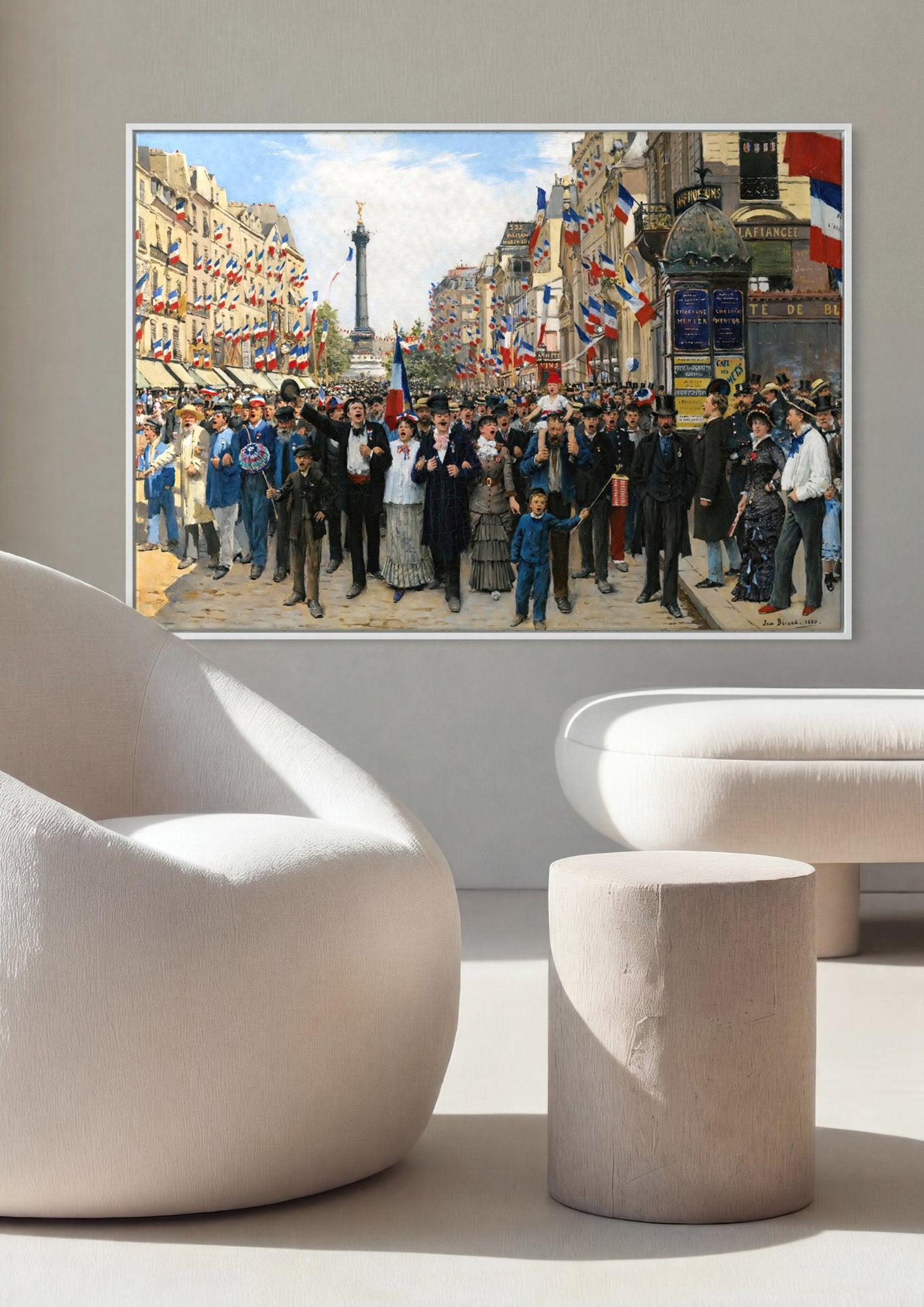 Quadro Decorativo A Celebração de 14 de Julho - Jean Béraud em ambiente decorado