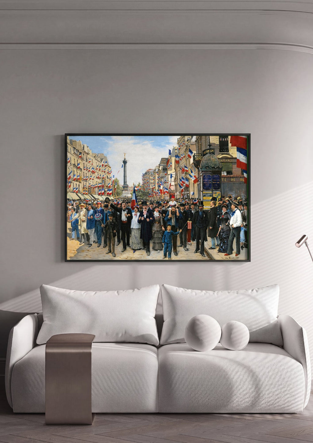 Quadro Decorativo A Celebração de 14 de Julho - Jean Béraud em ambiente decorado