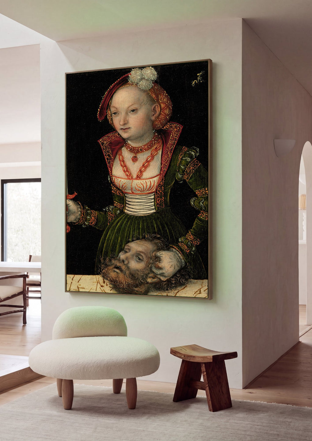 Quadro Decorativo Judith com a Cabeça de Holofernes - Cranach em ambiente decorado