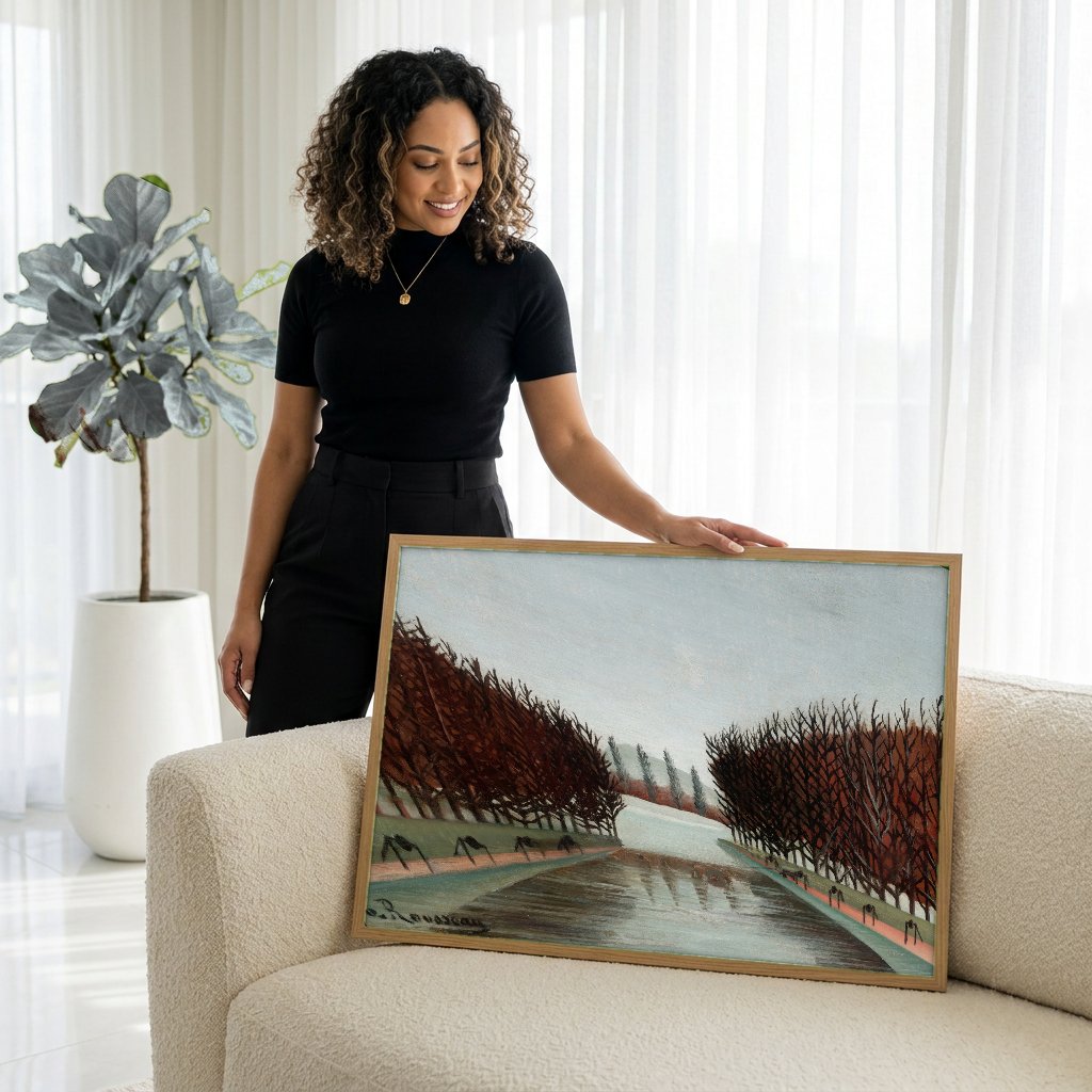 Quadro Decorativo A Avenida no Parque de Saint-Cloud - Henri Rousseau com modelo em ambiente