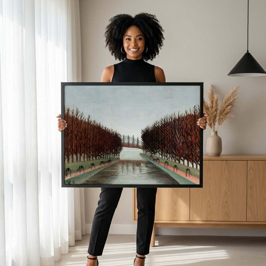 Quadro Decorativo A Avenida no Parque de Saint-Cloud - Henri Rousseau com modelo em ambiente