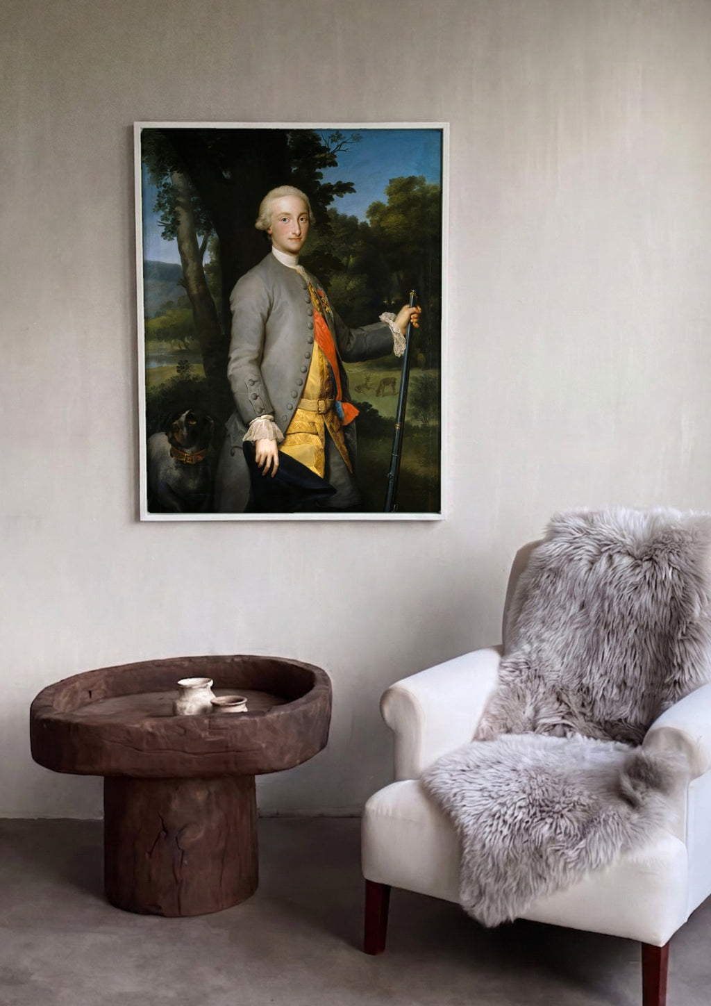 Quadro Decorativo Retrato do Príncipe de Astúrias - Mengs em ambiente decorado