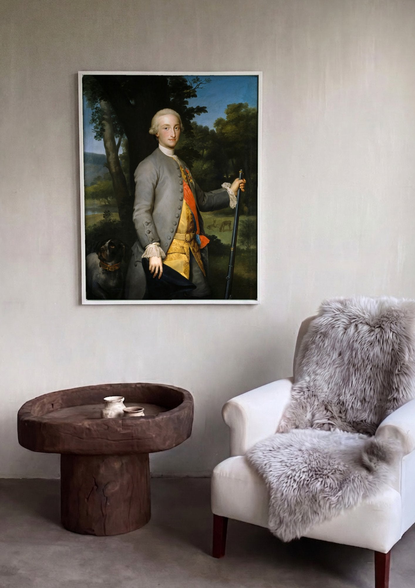 Quadro Decorativo Retrato do Príncipe de Astúrias - Mengs em ambiente decorado