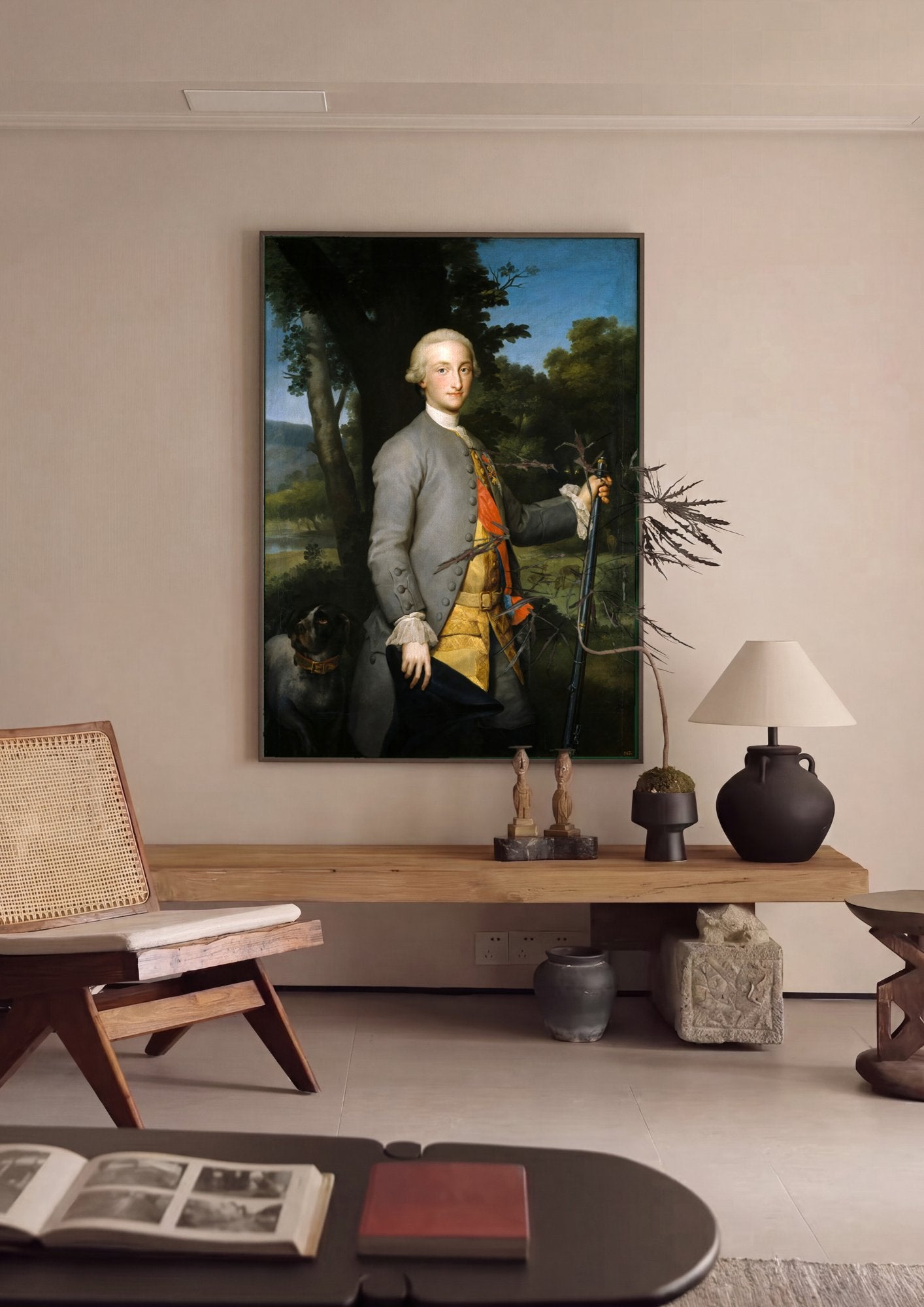 Quadro Decorativo Retrato do Príncipe de Astúrias - Mengs em ambiente decorado