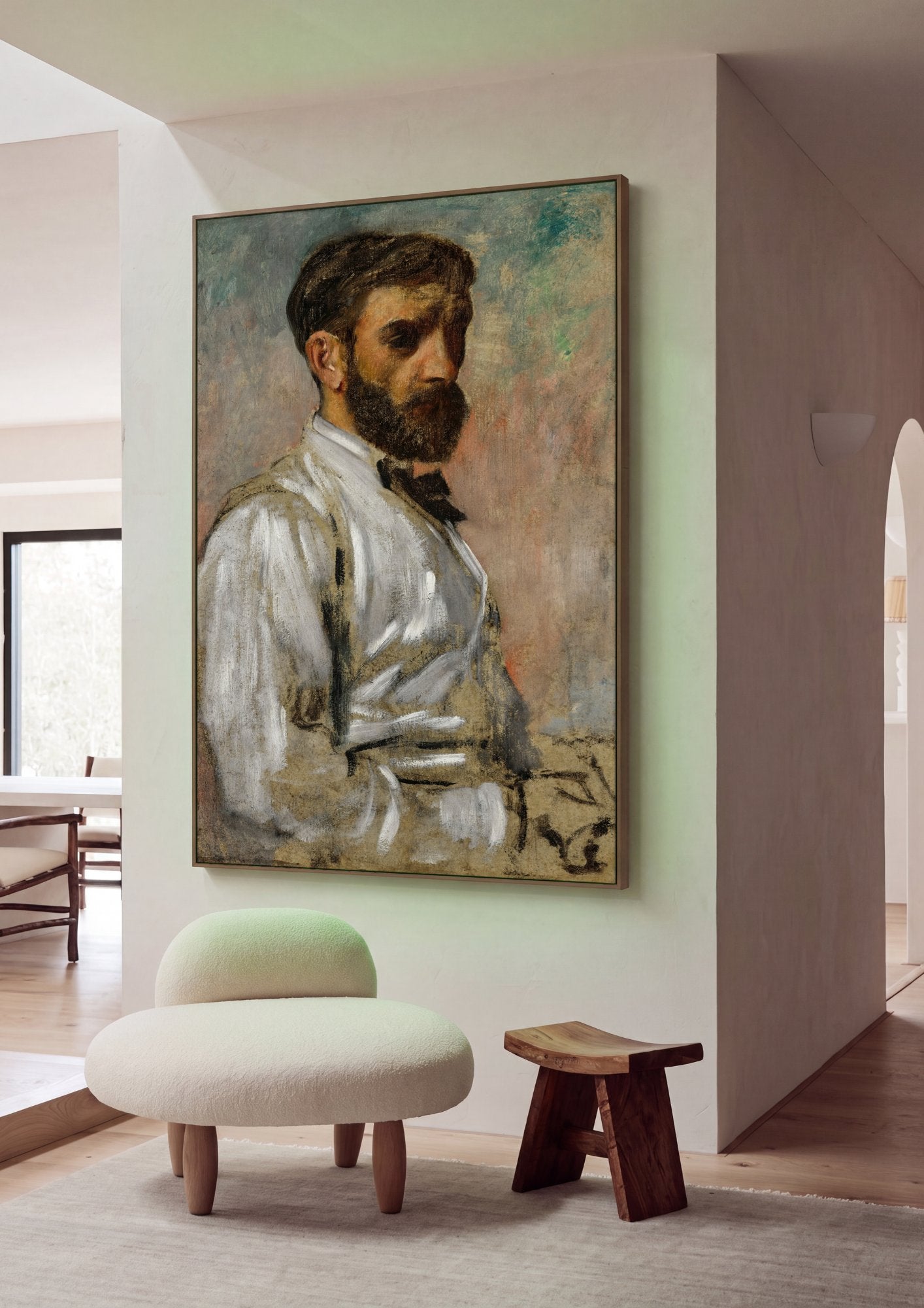 Quadro Decorativo Autorretrato - Edgar Degas em ambiente decorado
