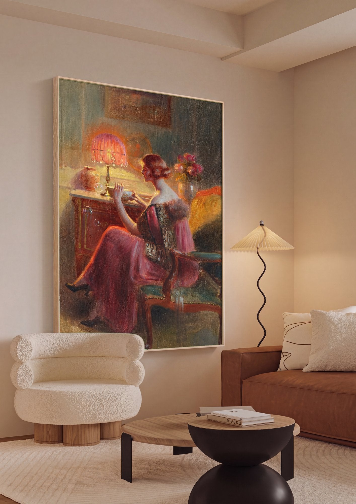 Quadro Decorativo A Dama e a Lâmpada - Delphin Enjolras em ambiente decorado