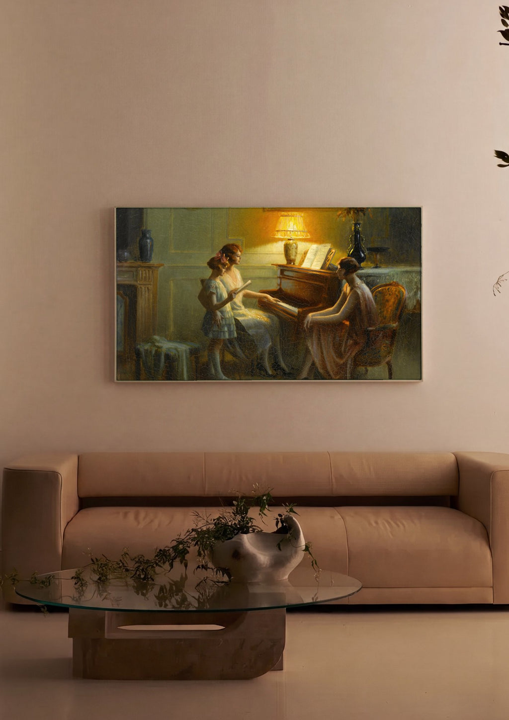 Quadro Decorativo A Seresta Familiar - Delphin Enjolras em ambiente decorado