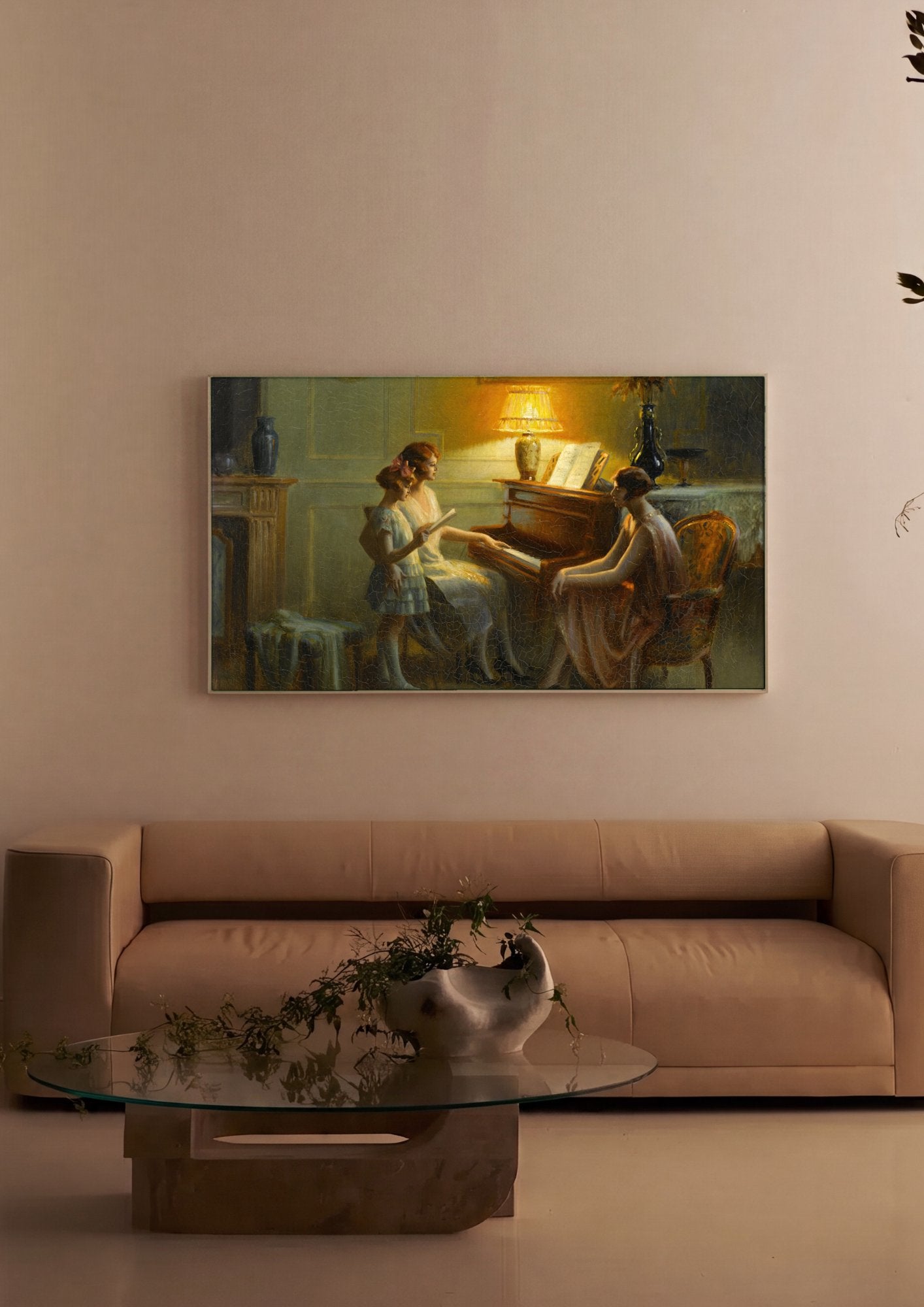 Quadro Decorativo A Seresta Familiar - Delphin Enjolras em ambiente decorado