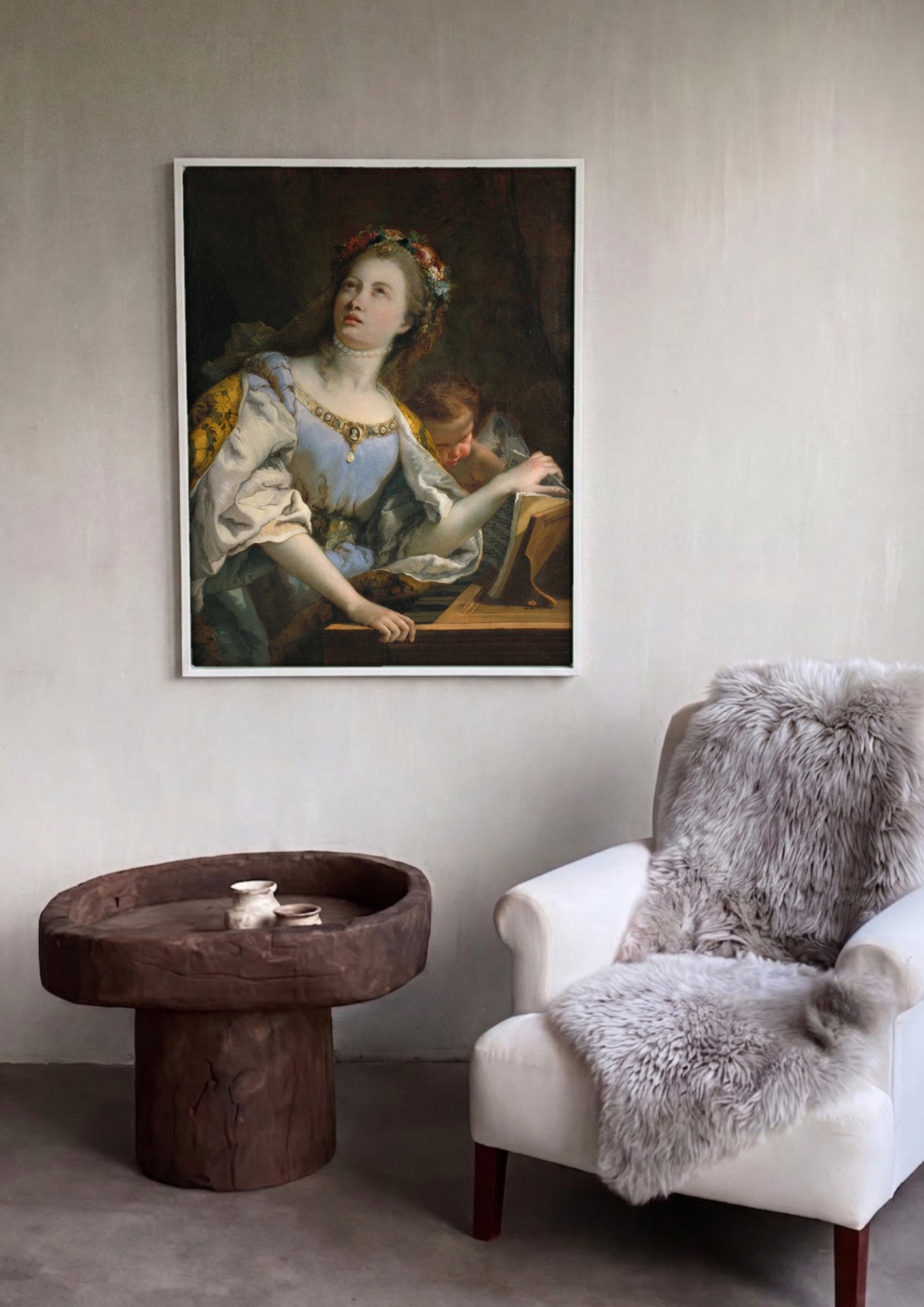 Quadro Decorativo A Música (Allegoria della Musica) - Tiepolo em ambiente decorado