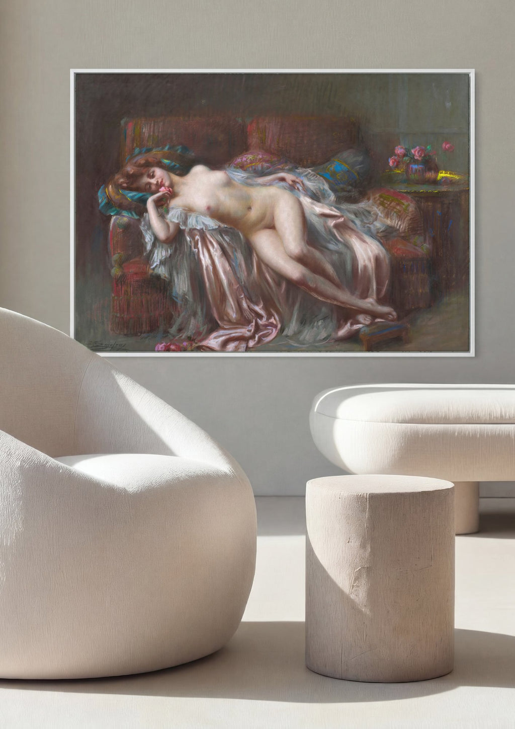 Quadro Decorativo A Jovem Adormecida - Delphin Enjolras em ambiente decorado