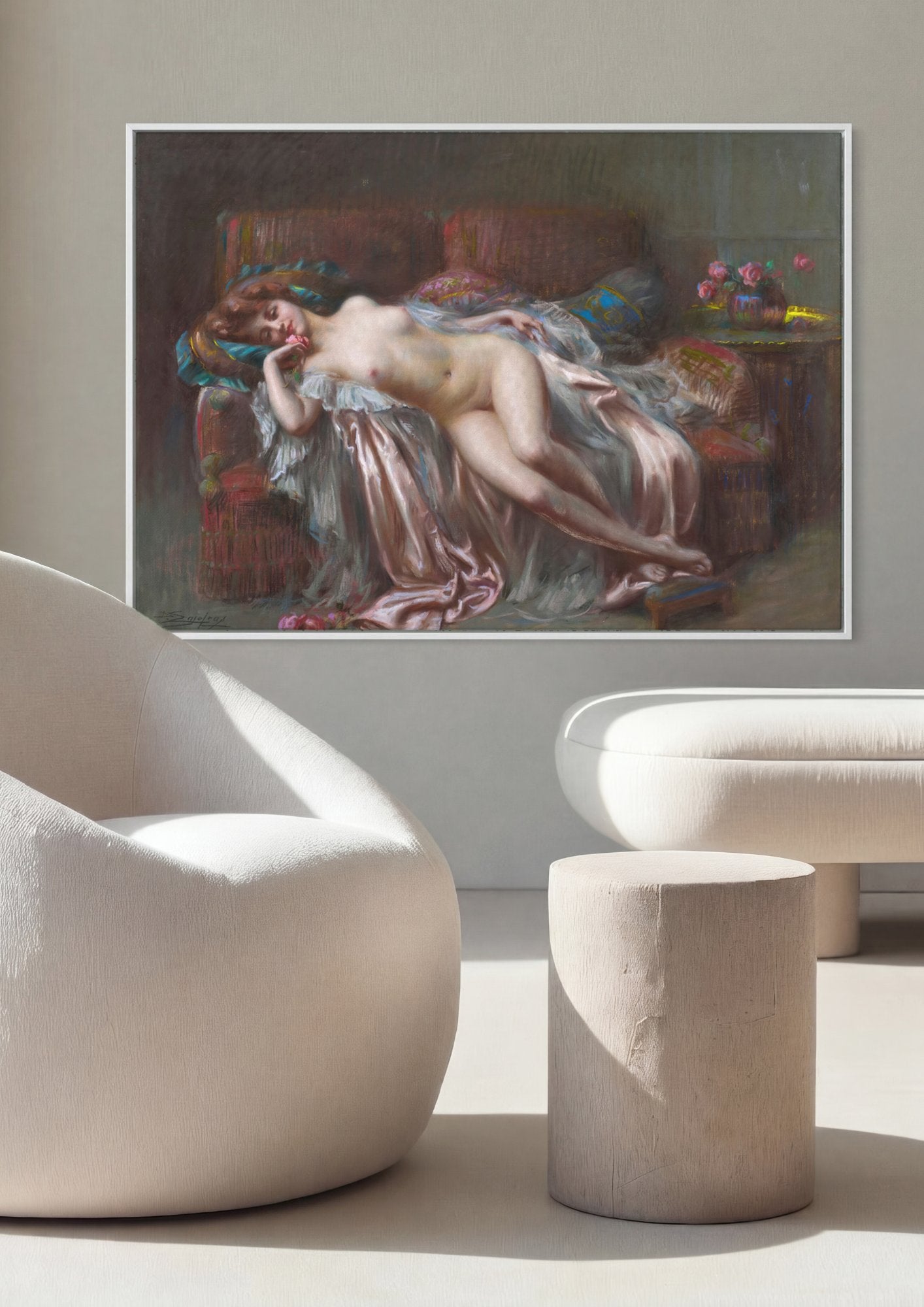Quadro Decorativo A Jovem Adormecida - Delphin Enjolras em ambiente decorado