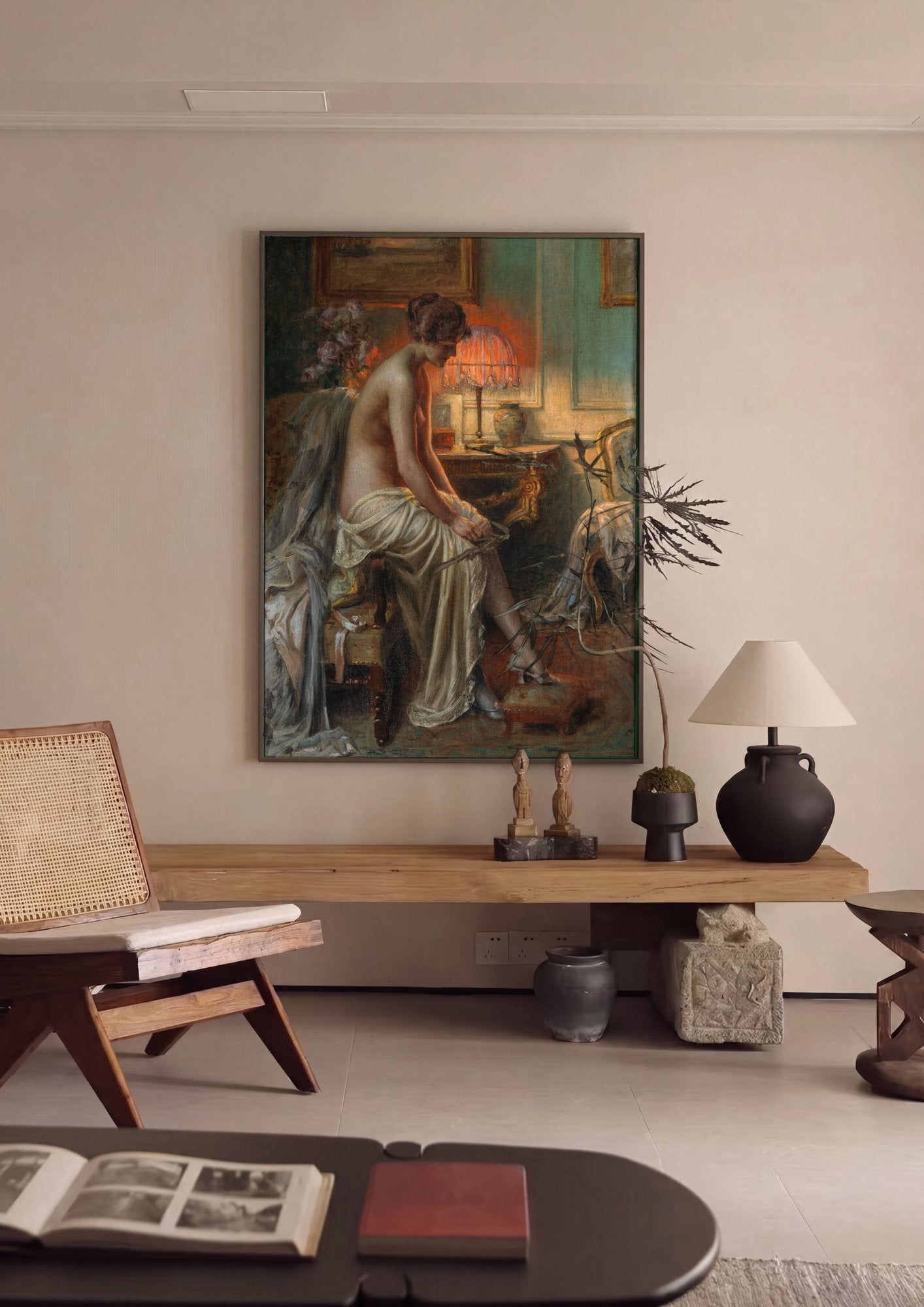 Quadro Decorativo A Mulher no Quarto - Delphin Enjolras em ambiente decorado