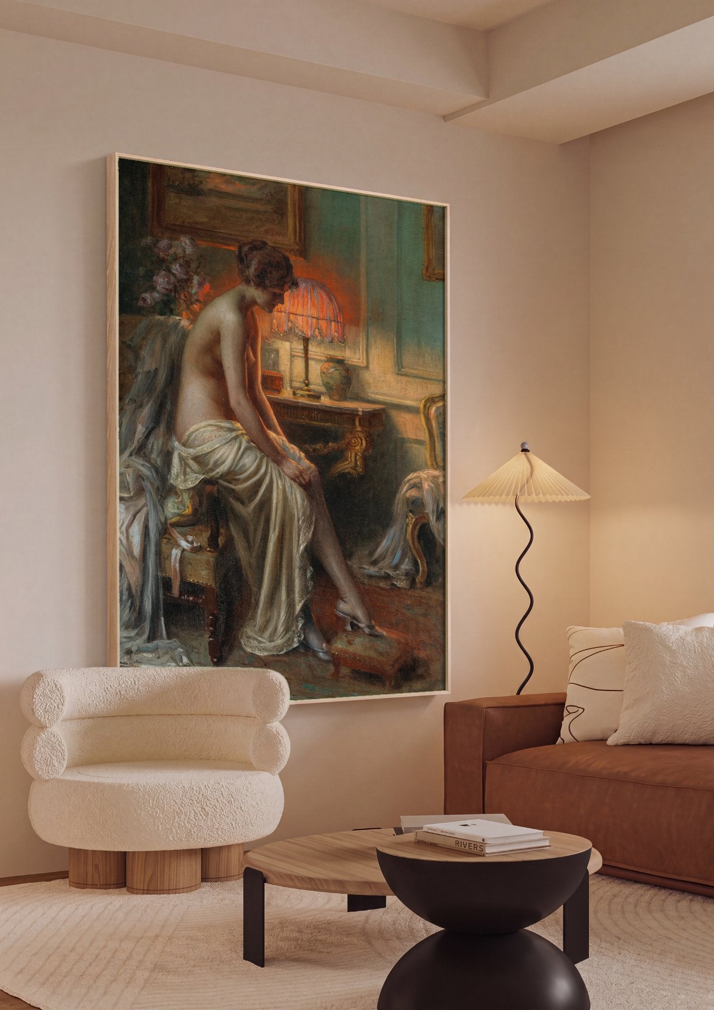 Quadro Decorativo A Mulher no Quarto - Delphin Enjolras em ambiente decorado