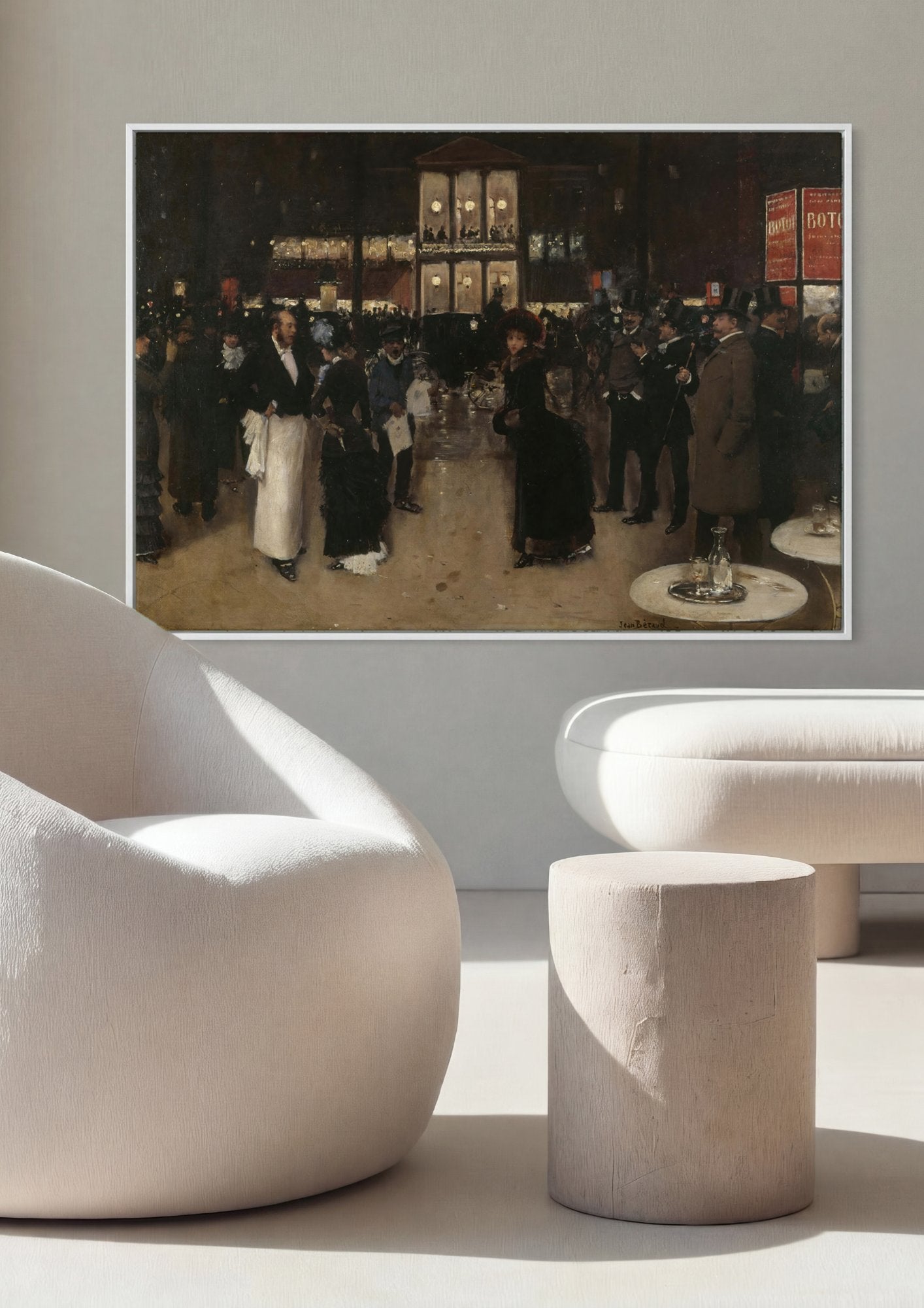 Quadro Decorativo A Saída do Théâtre des Variétés - Jean Béraud em ambiente decorado