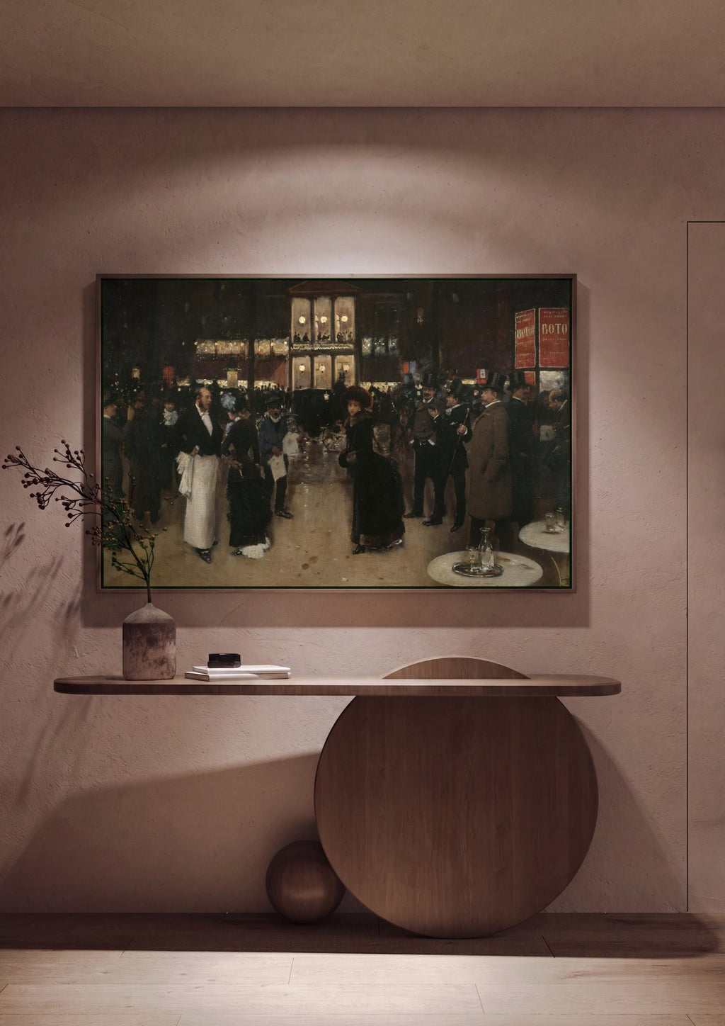 Quadro Decorativo A Saída do Théâtre des Variétés - Jean Béraud em ambiente decorado