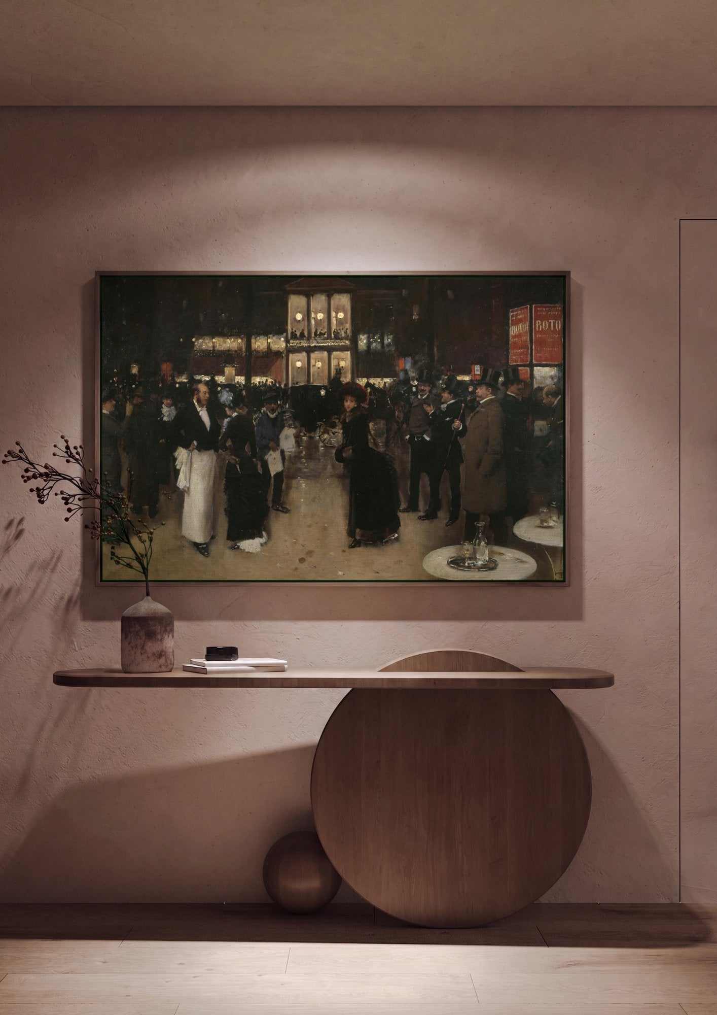 Quadro Decorativo A Saída do Théâtre des Variétés - Jean Béraud em ambiente decorado
