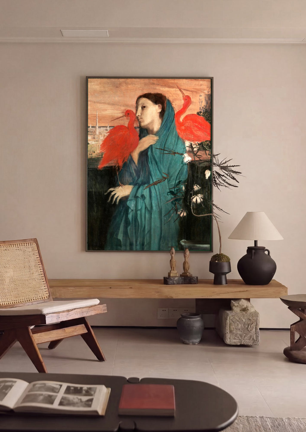Quadro Decorativo A Mulher dos Íbis - Edgar Degas em ambiente decorado