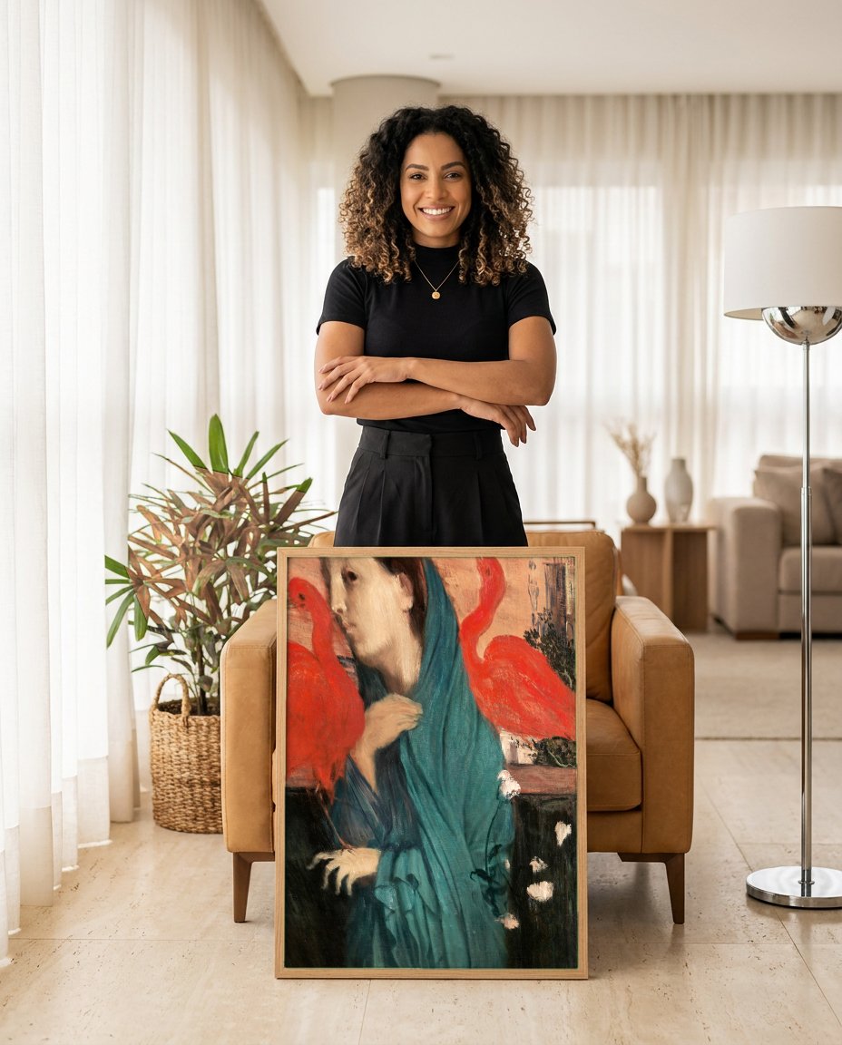 Quadro Decorativo A Mulher dos Íbis - Edgar Degas com modelo em ambiente