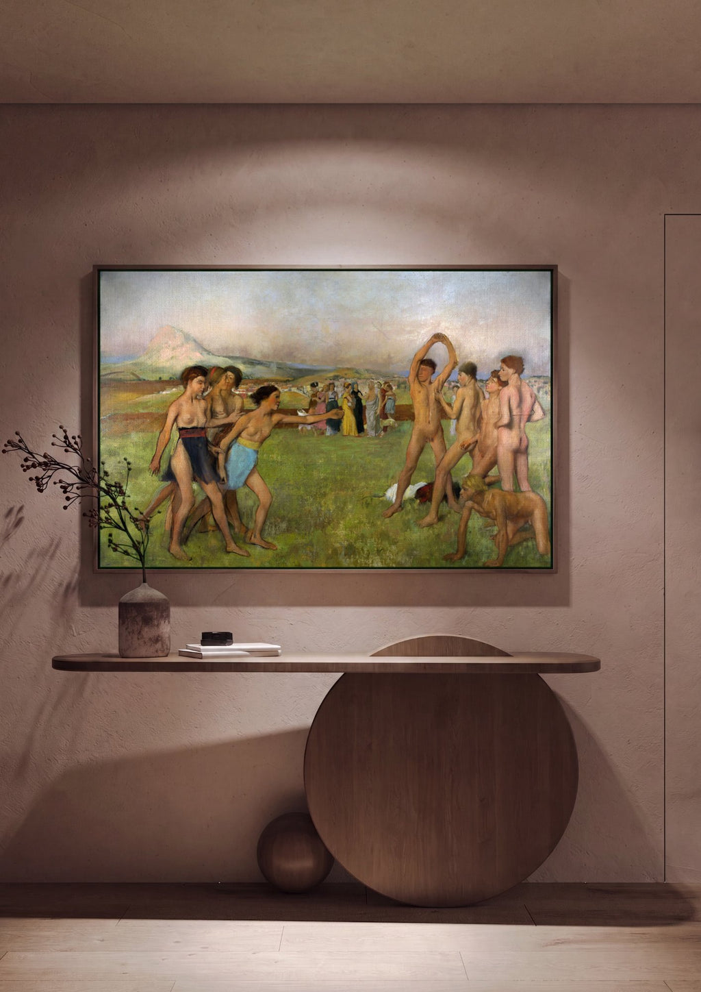 Quadro Decorativo Jovens Espartanas - Edgar Degas em ambiente decorado