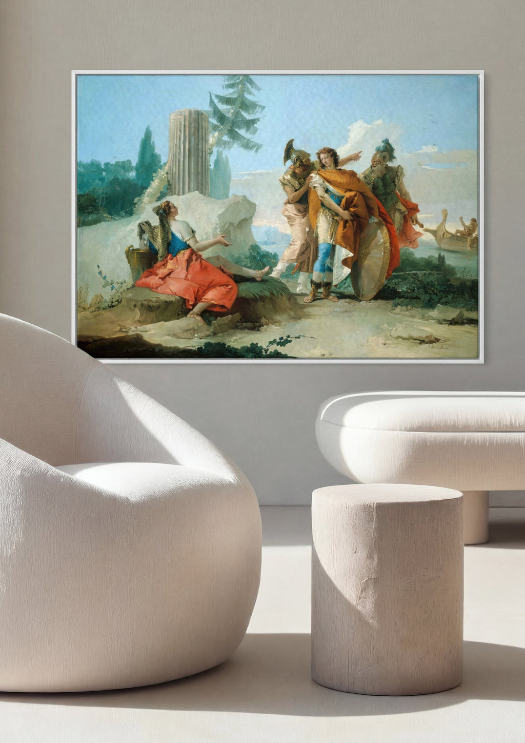 Quadro Decorativo Aeneas Abandonando Dido - Tiepolo em ambiente decorado