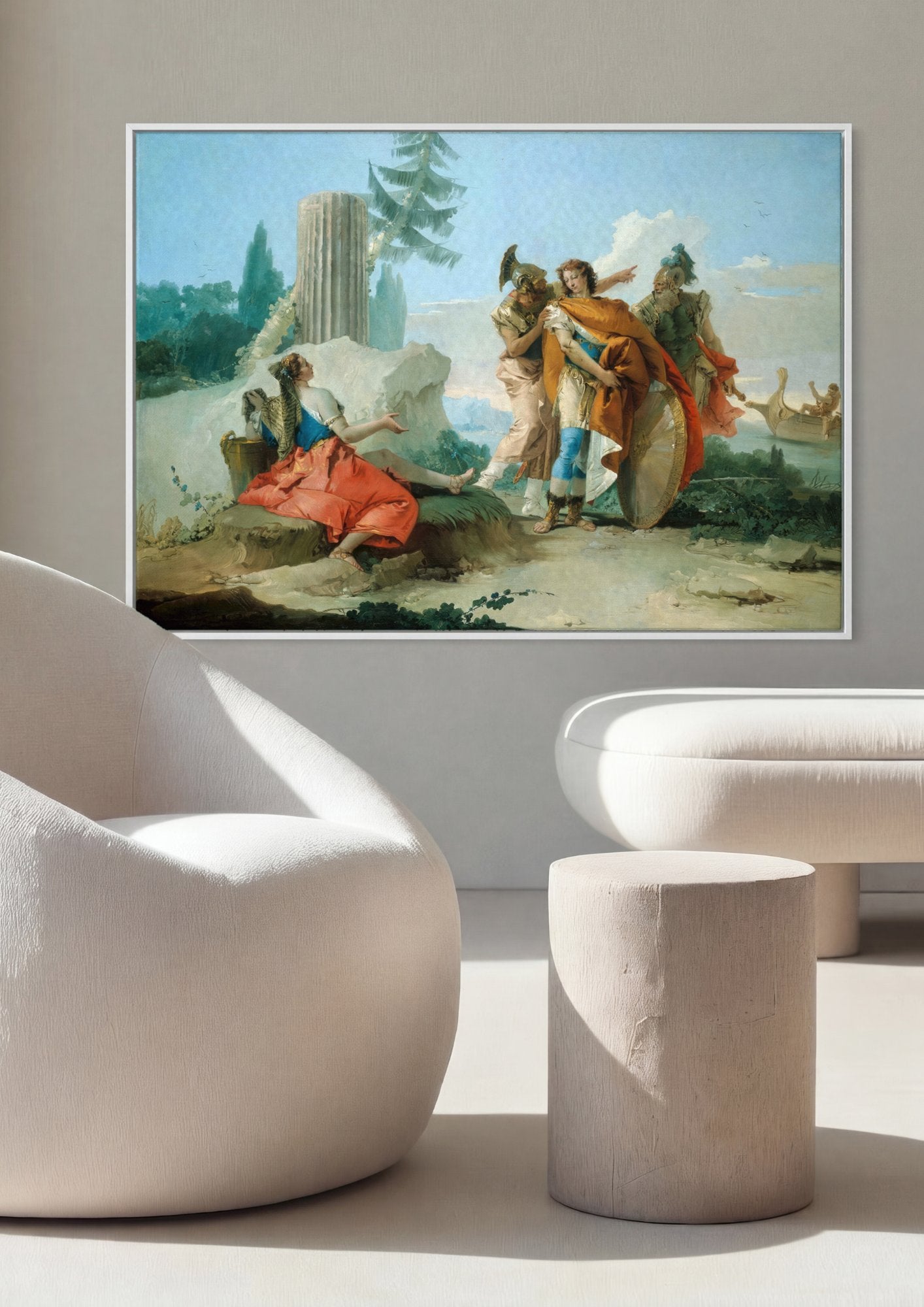 Quadro Decorativo Aeneas Abandonando Dido - Tiepolo em ambiente decorado