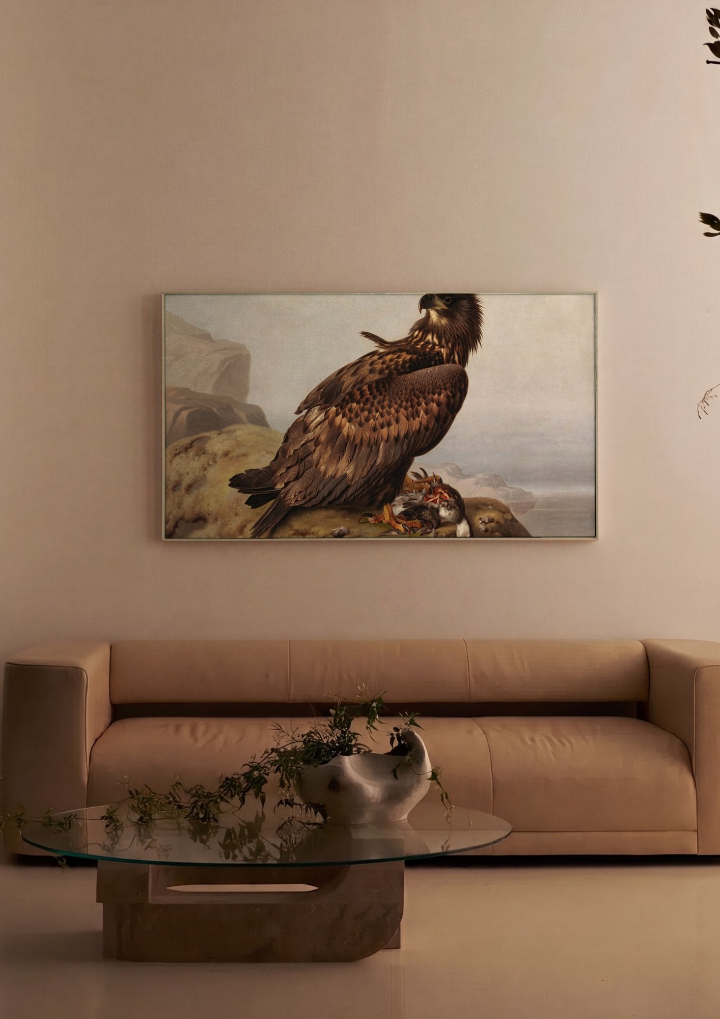 Quadro Decorativo Águia-rabilonga - Ferdinand von Wright em ambiente decorado