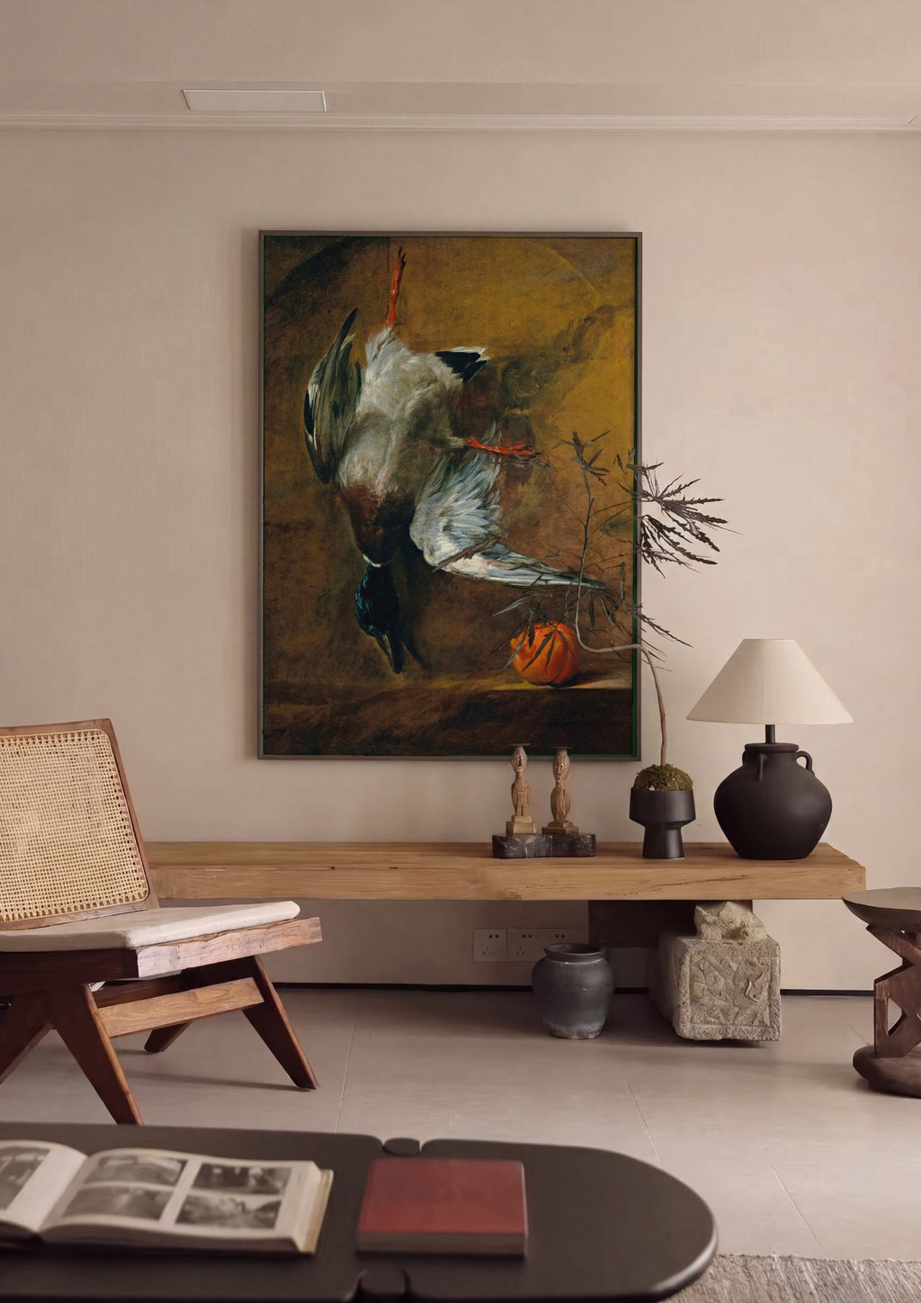Quadro Decorativo Pato Pendurado - Chardin em ambiente decorado