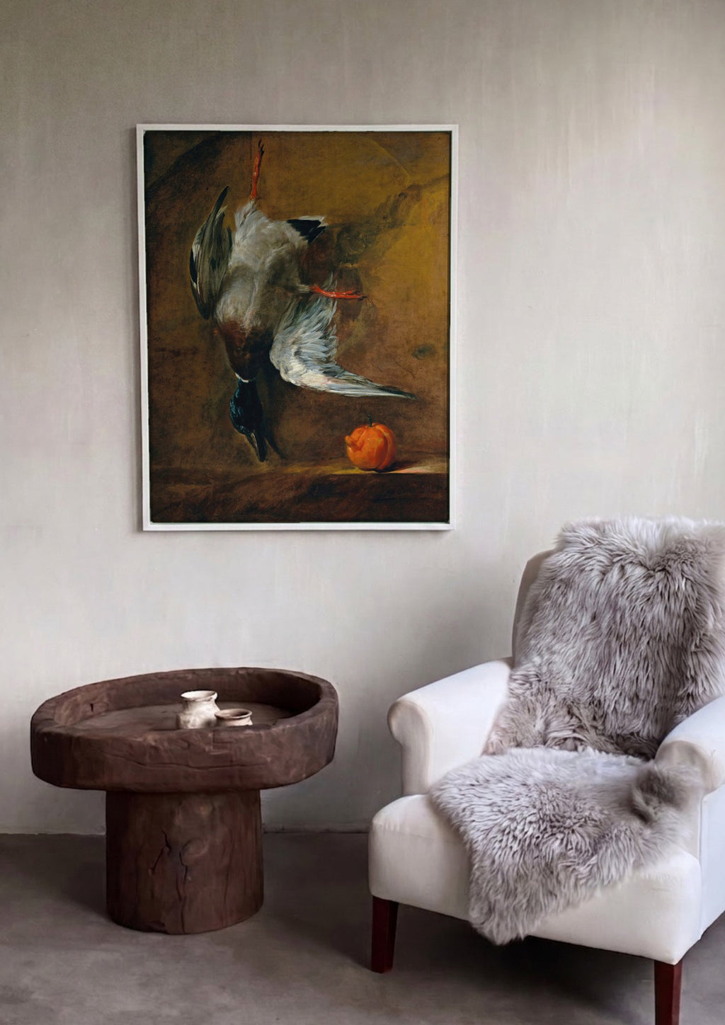 Quadro Decorativo Pato Pendurado - Chardin em ambiente decorado