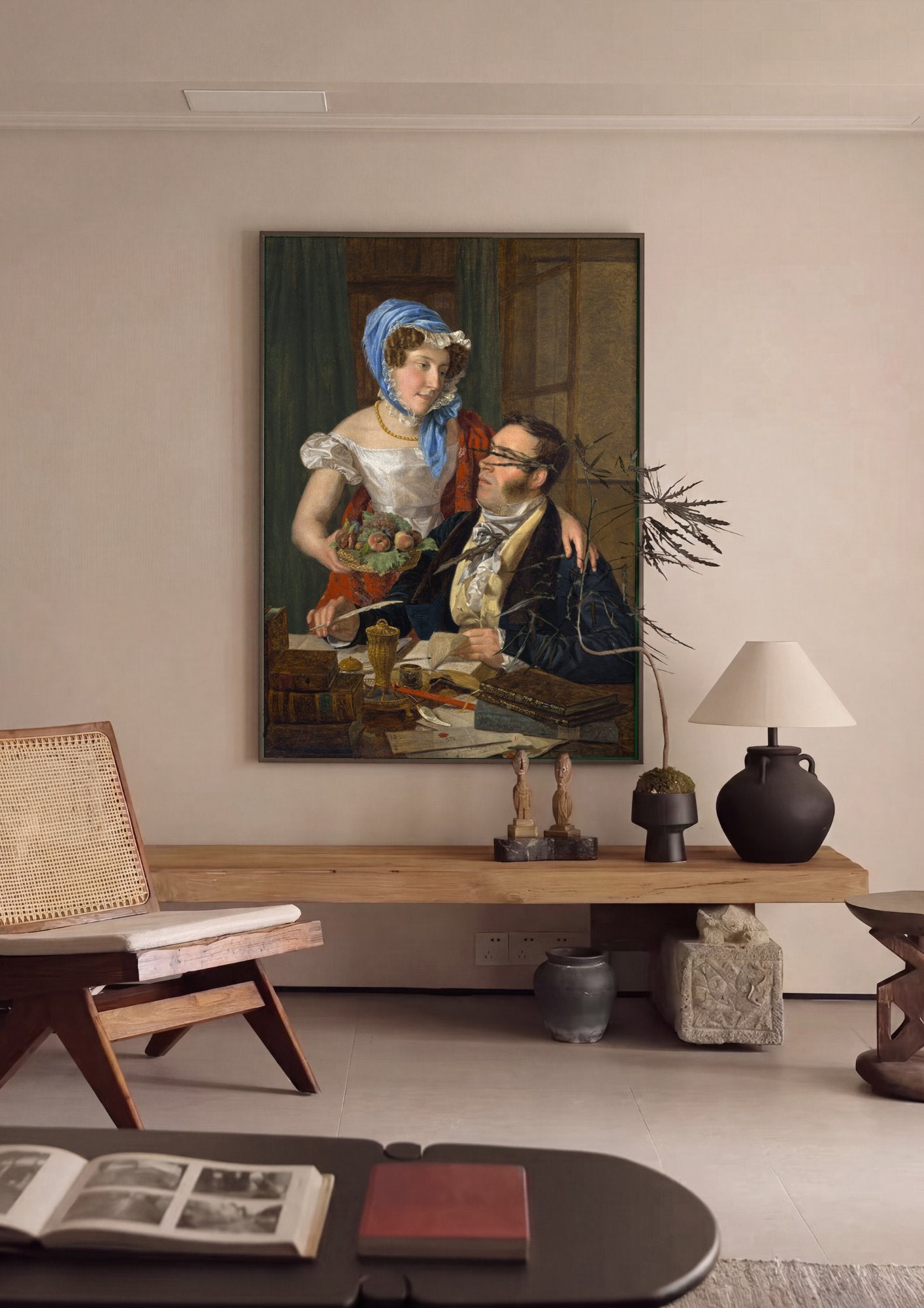 Quadro Decorativo A Oferta Gentil - Ferdinand Georg Waldmüller em ambiente decorado