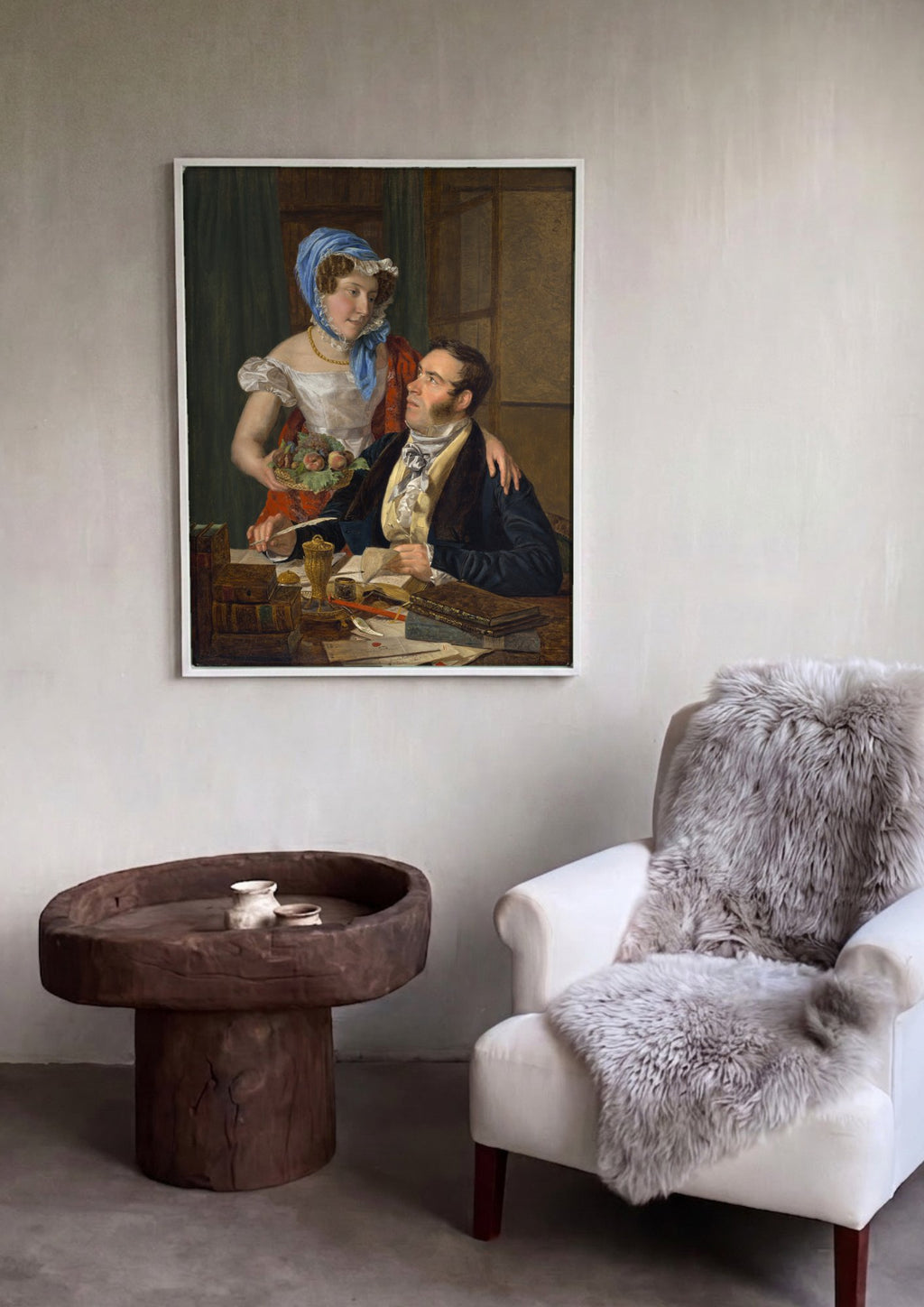 Quadro Decorativo A Oferta Gentil - Ferdinand Georg Waldmüller em ambiente decorado