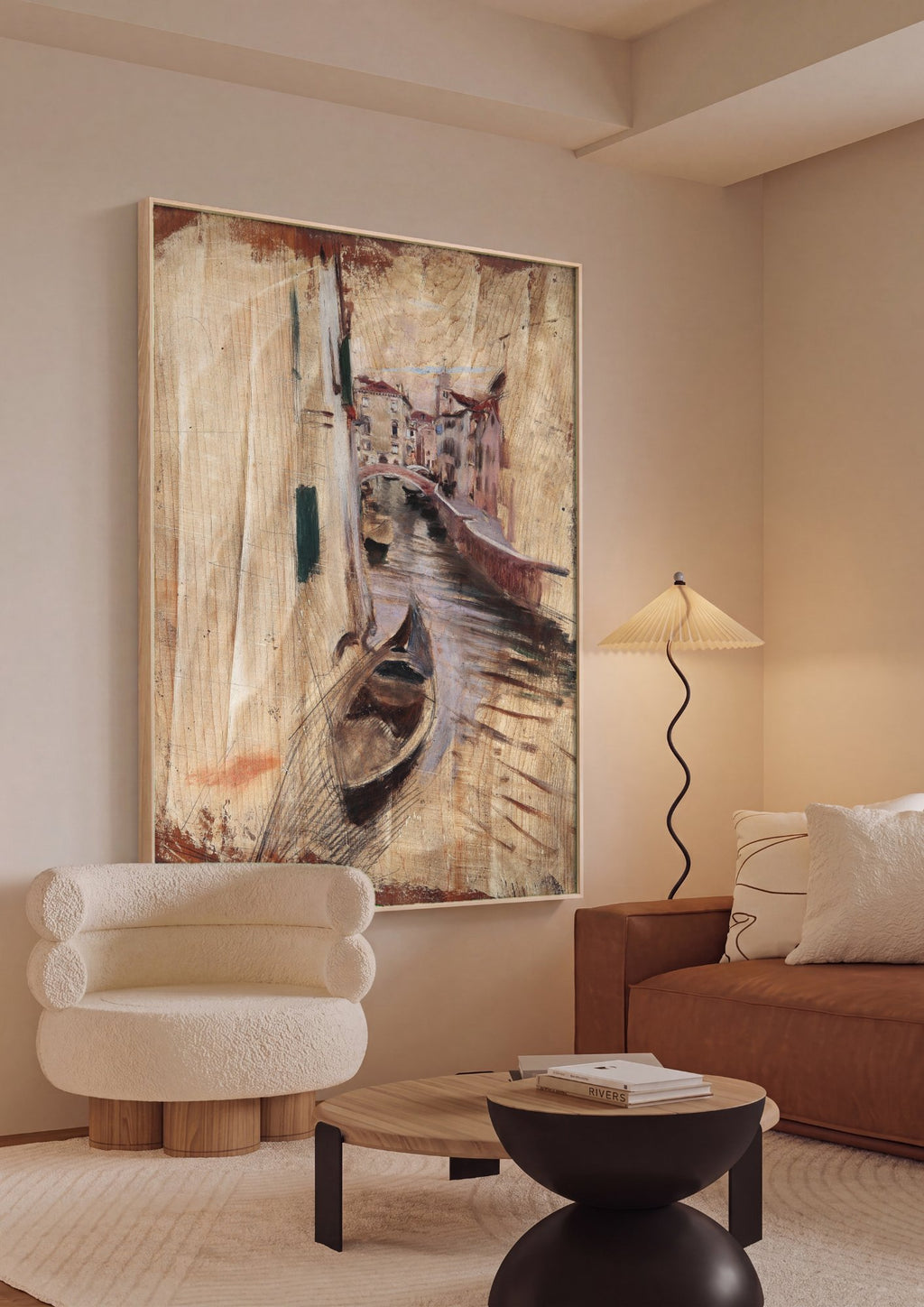 Quadro Decorativo Canal Veneziano - Boldini em ambiente decorado