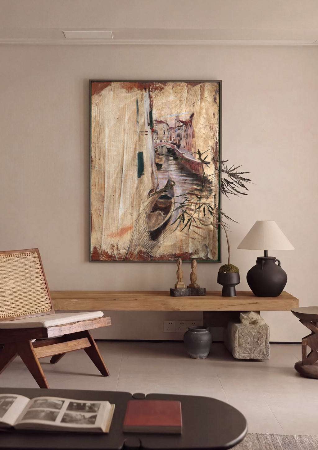 Quadro Decorativo Canal Veneziano - Boldini em ambiente decorado