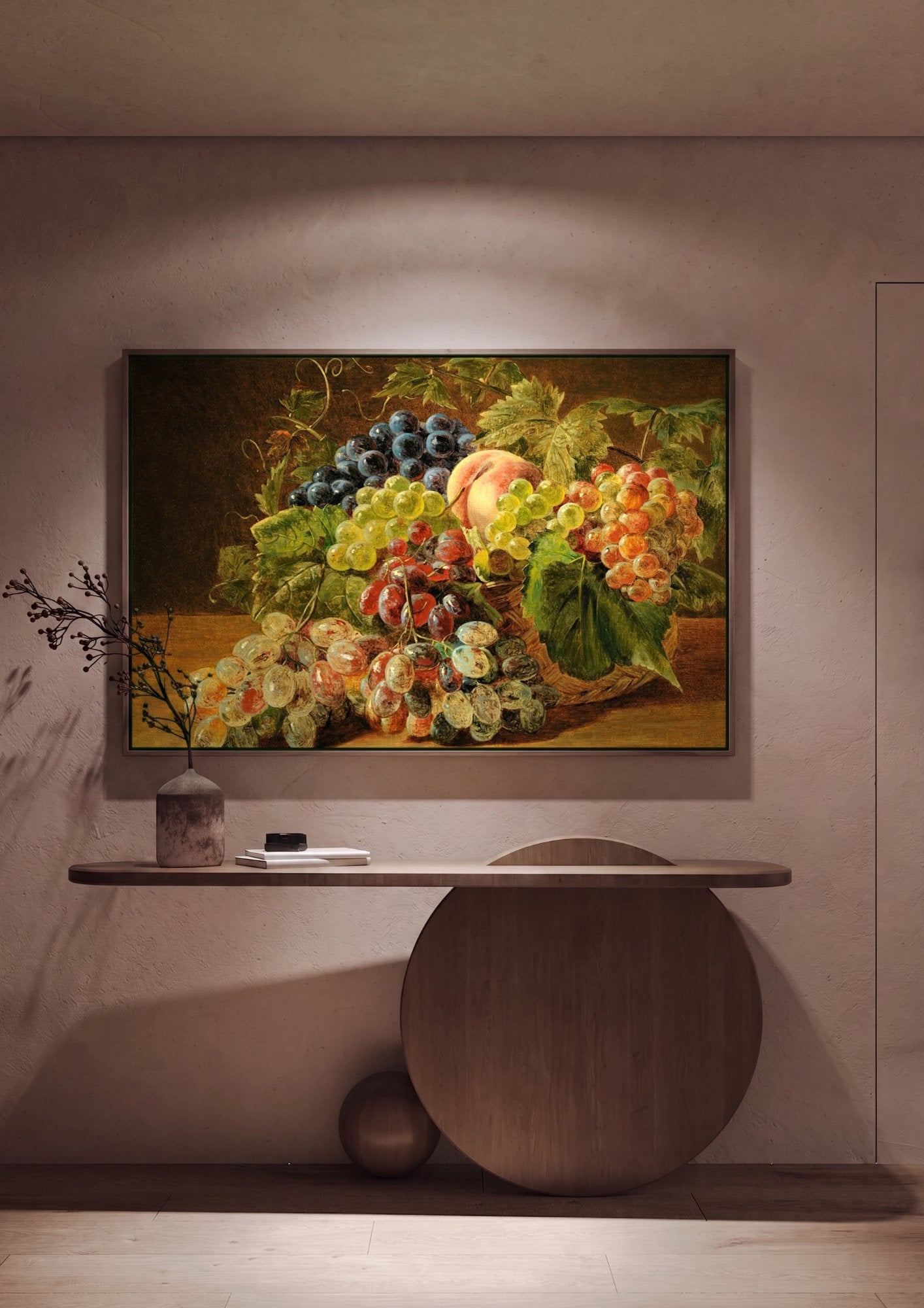 Quadro Decorativo Cesto de Frutas - Ferdinand Georg Waldmüller em ambiente decorado