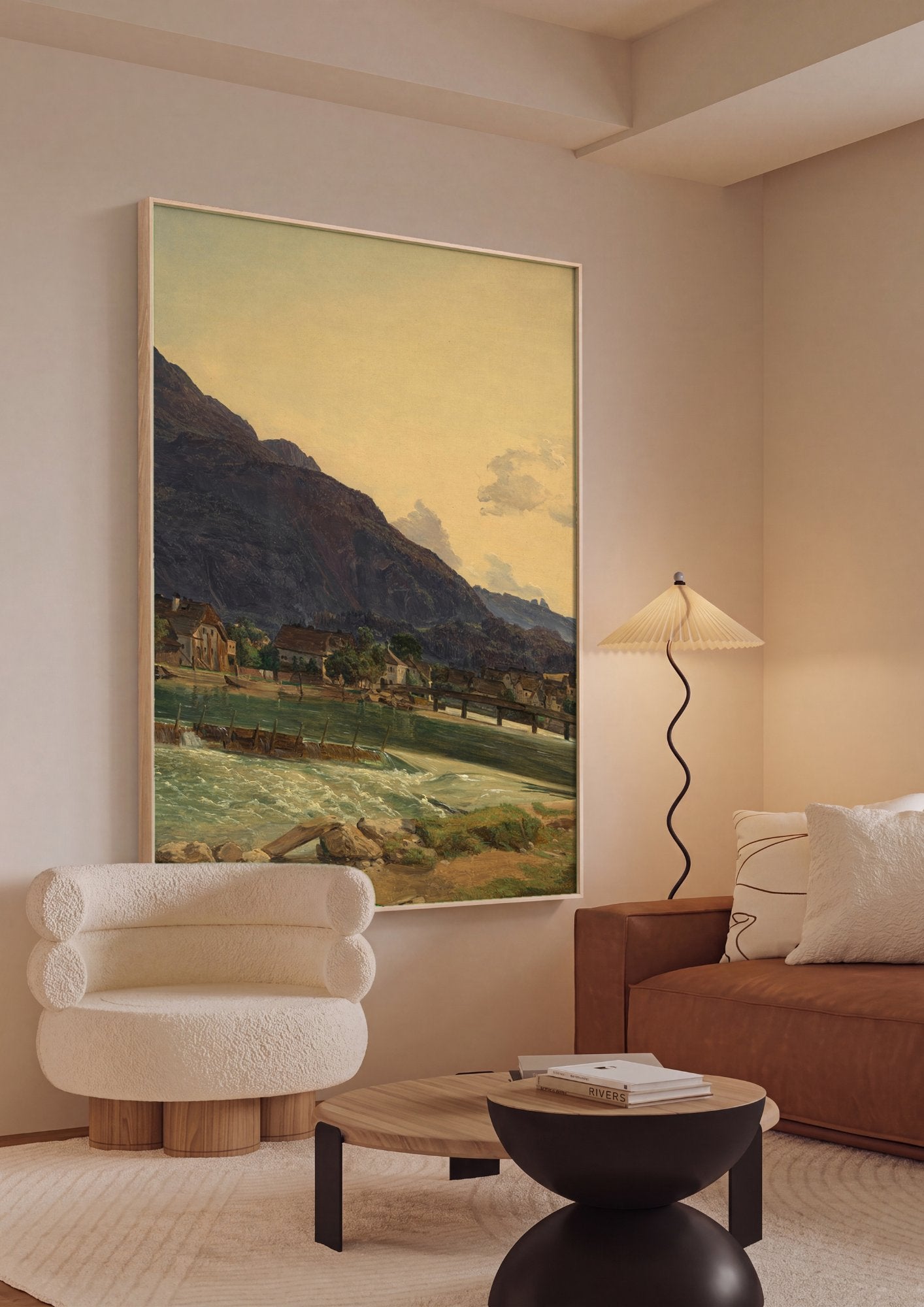 Quadro Decorativo Paisagem Alpina - Waldmüller em ambiente decorado
