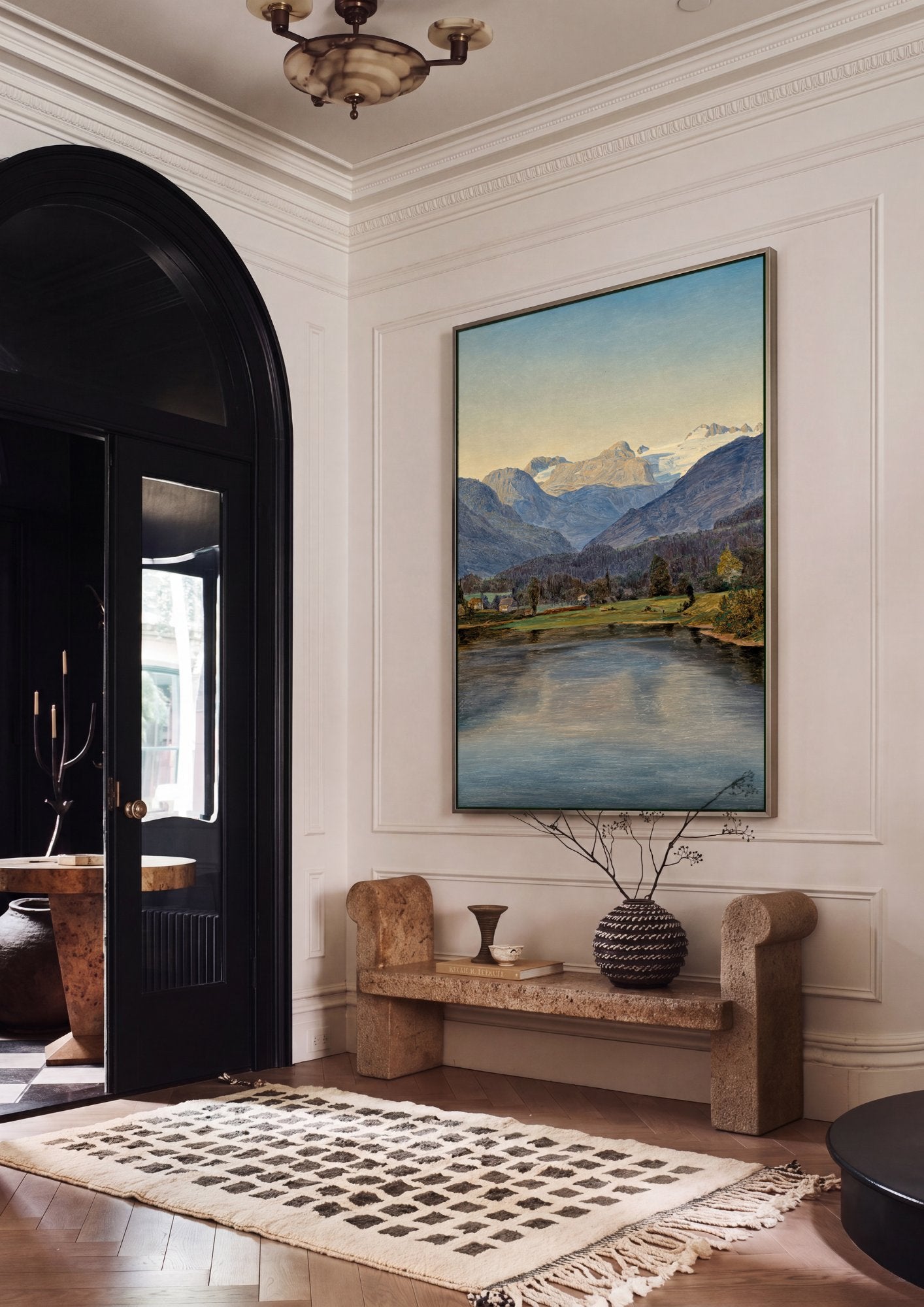 Quadro Decorativo Paisagem Alpina - Waldmüller em ambiente decorado