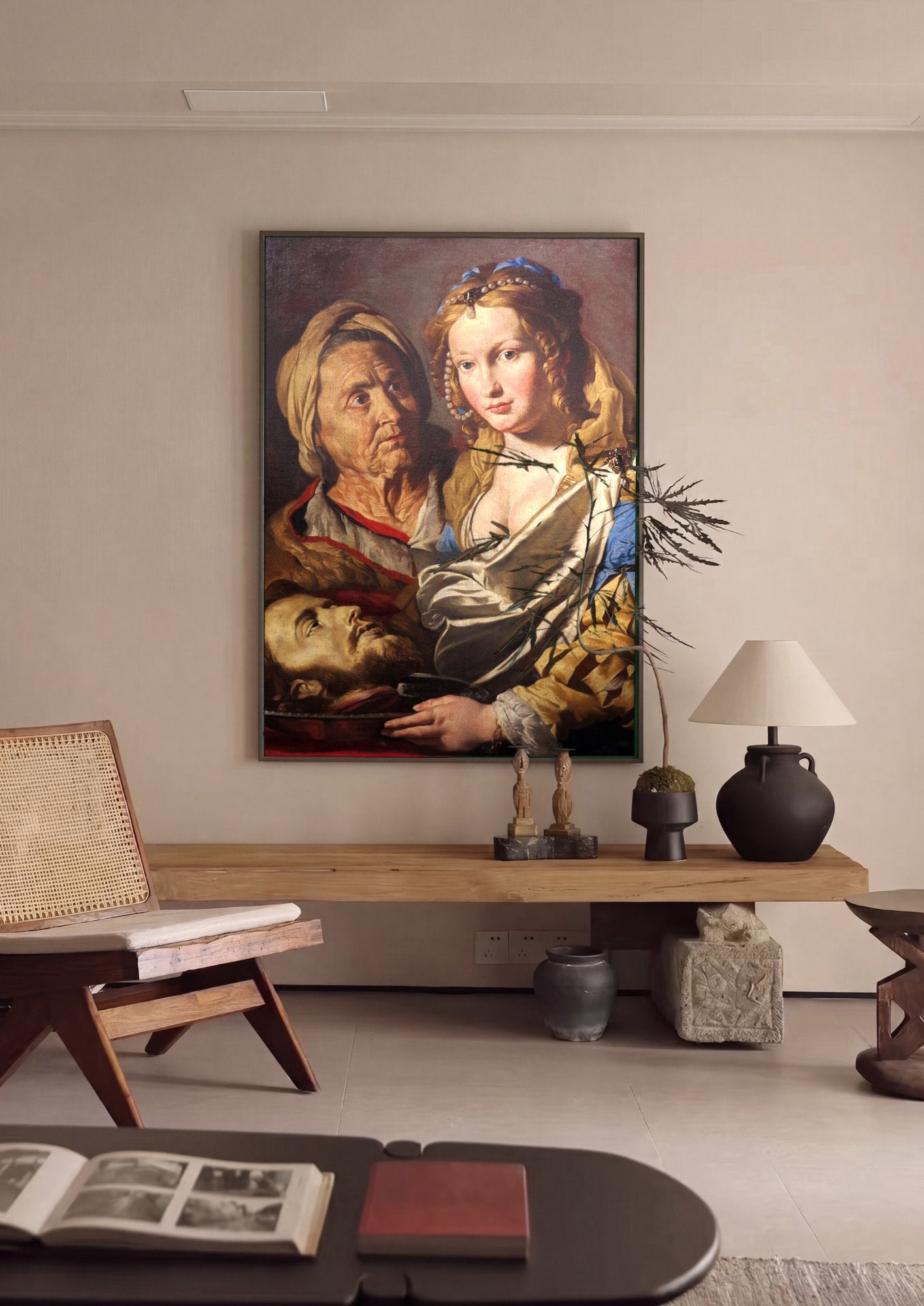 Quadro Decorativo Salomé com a Cabeça do Batista - Matthias Stomer em ambiente decorado