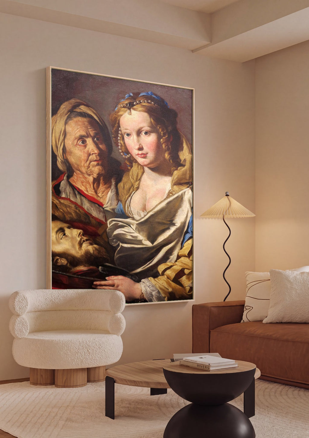 Quadro Decorativo Salomé com a Cabeça do Batista - Matthias Stomer em ambiente decorado