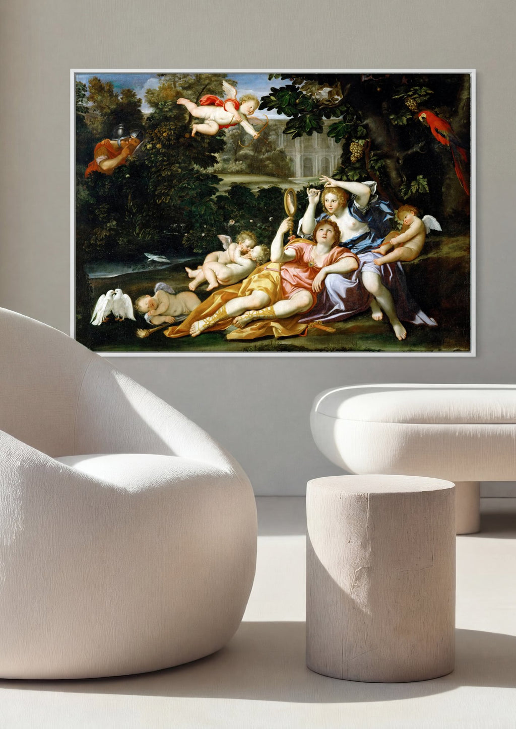 Quadro Decorativo A Toilette de Vênus - Domenichino em ambiente decorado