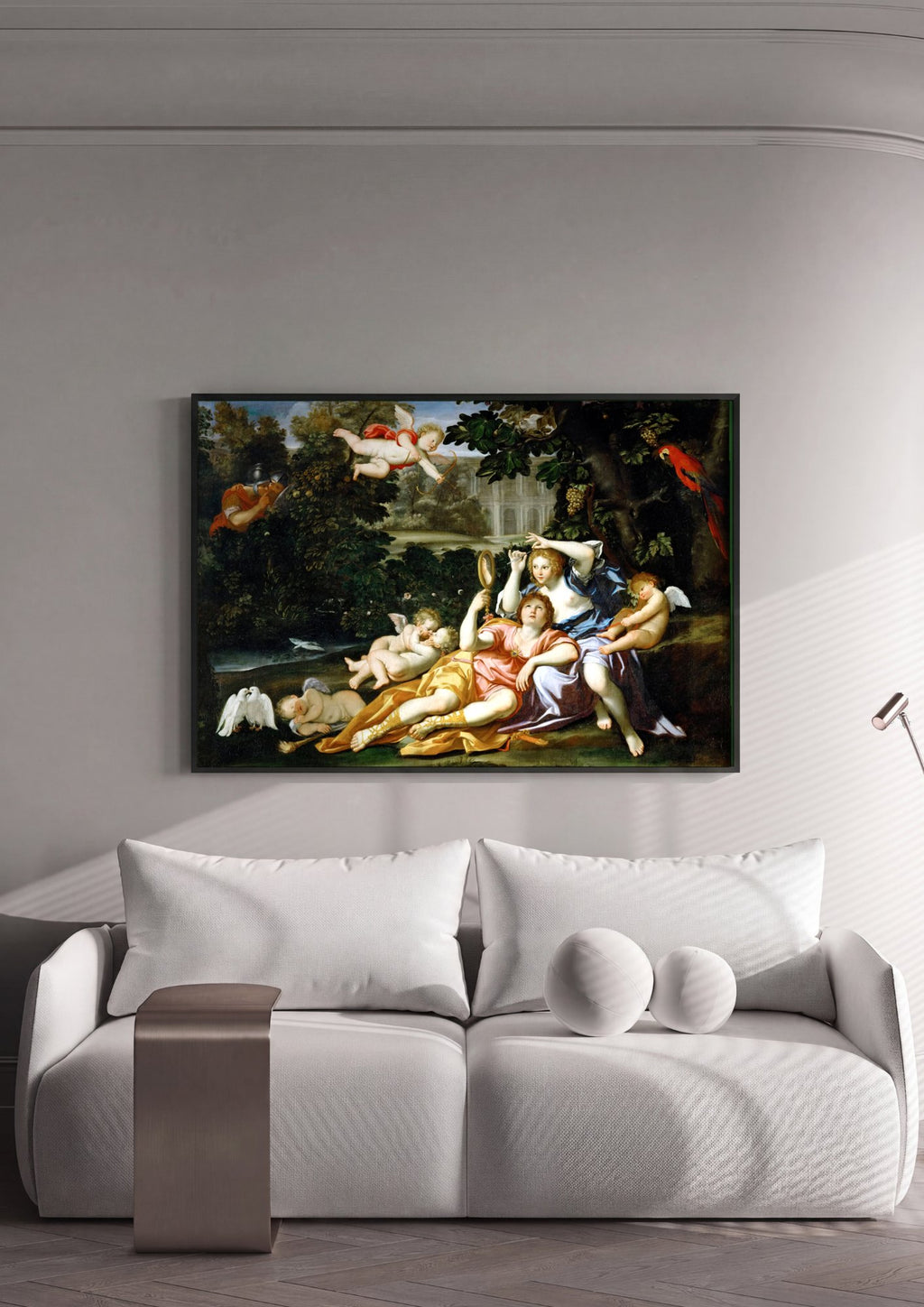 Quadro Decorativo A Toilette de Vênus - Domenichino em ambiente decorado