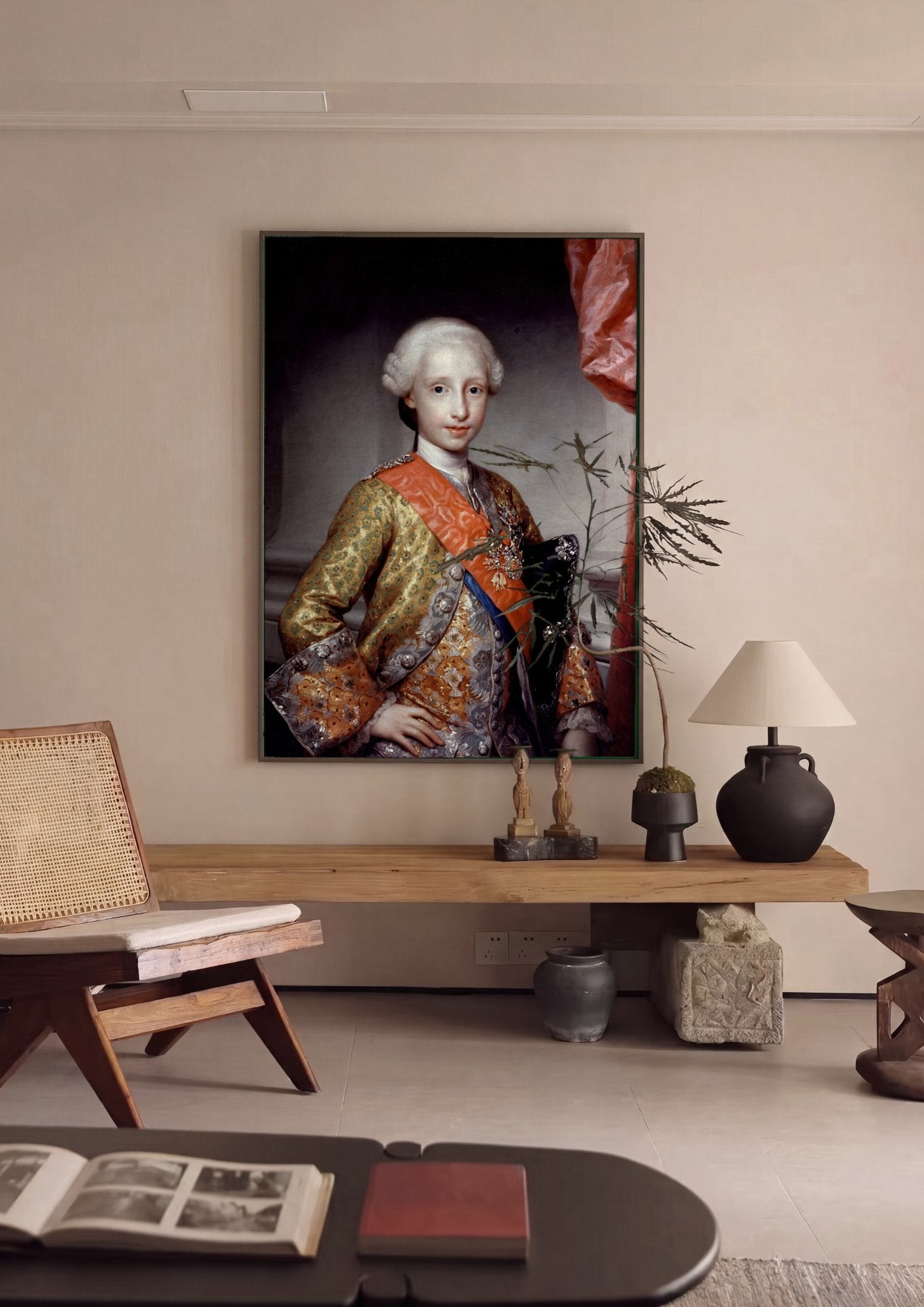 Quadro Decorativo Retrato do Infante Dom Luís de Bourbon - Mengs em ambiente decorado