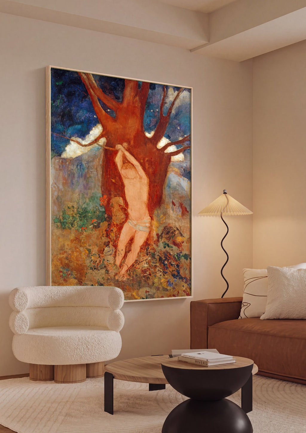 Quadro Decorativo A Árvore - Odilon Redon em ambiente decorado