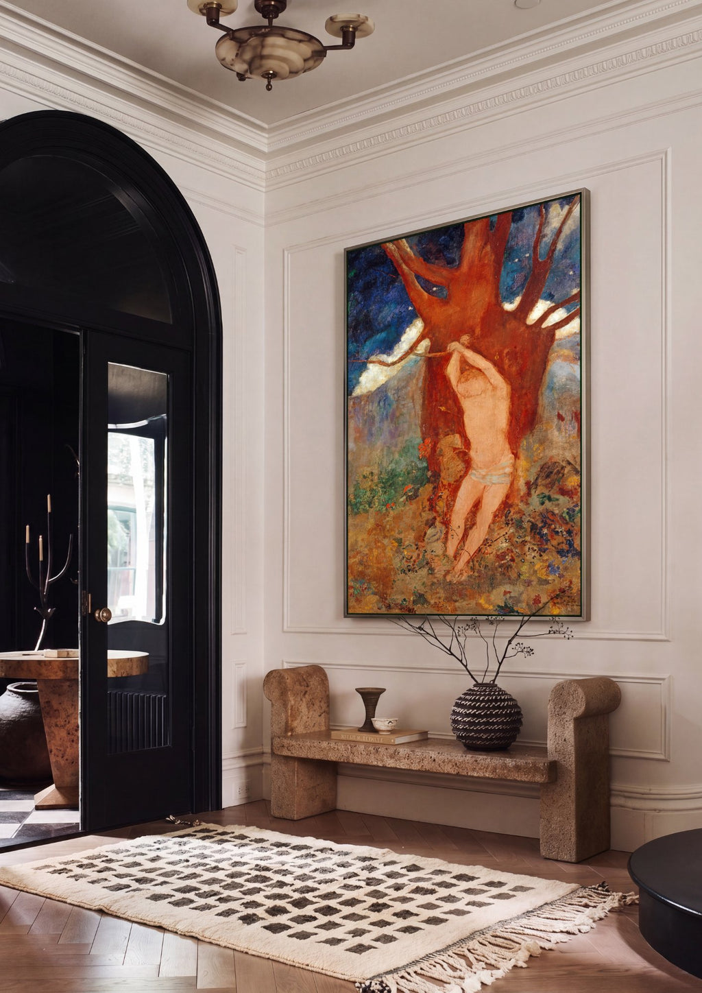 Quadro Decorativo A Árvore - Odilon Redon em ambiente decorado