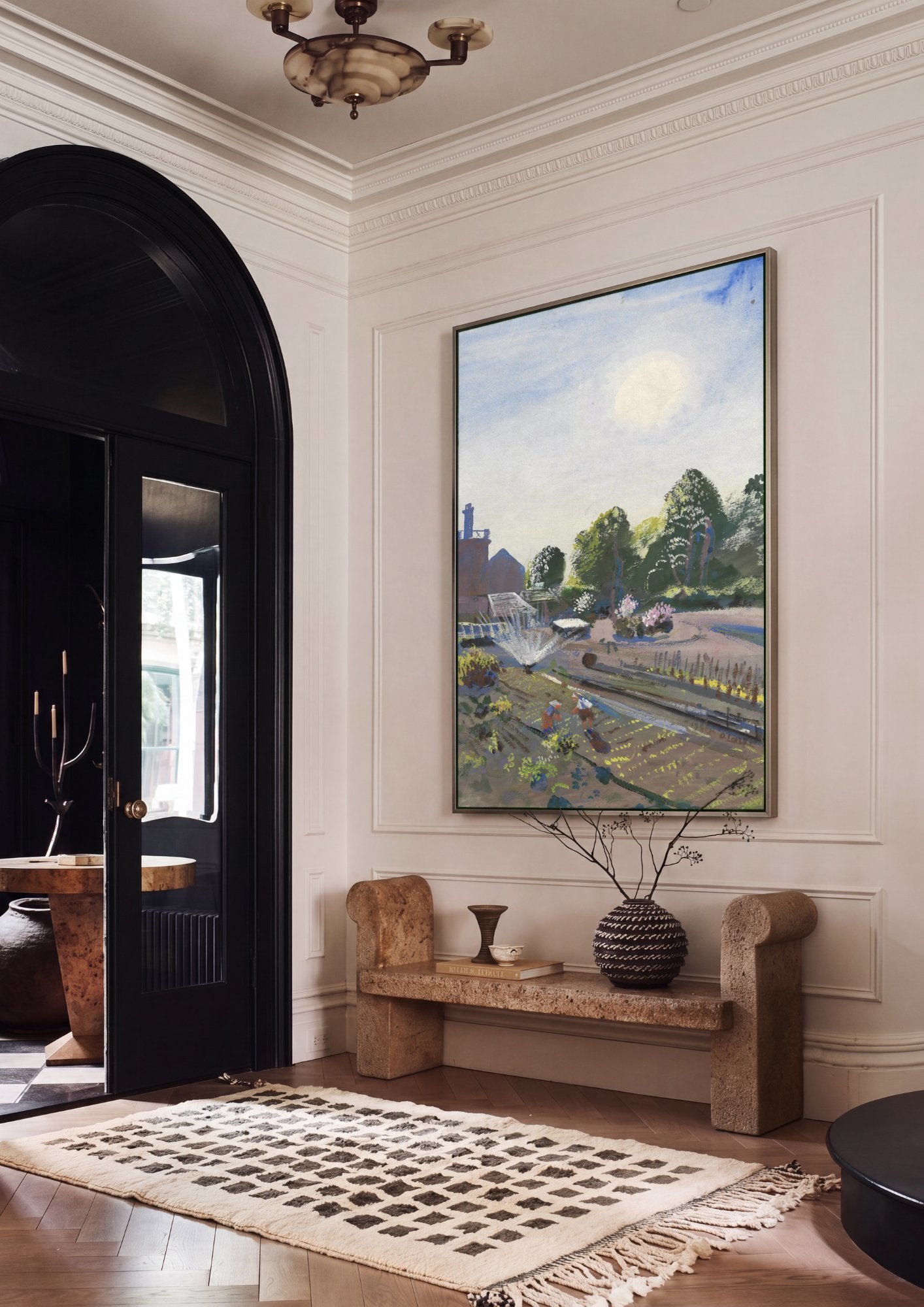 Quadro Decorativo Jardins com Irrigador - Oskar Laske em ambiente decorado
