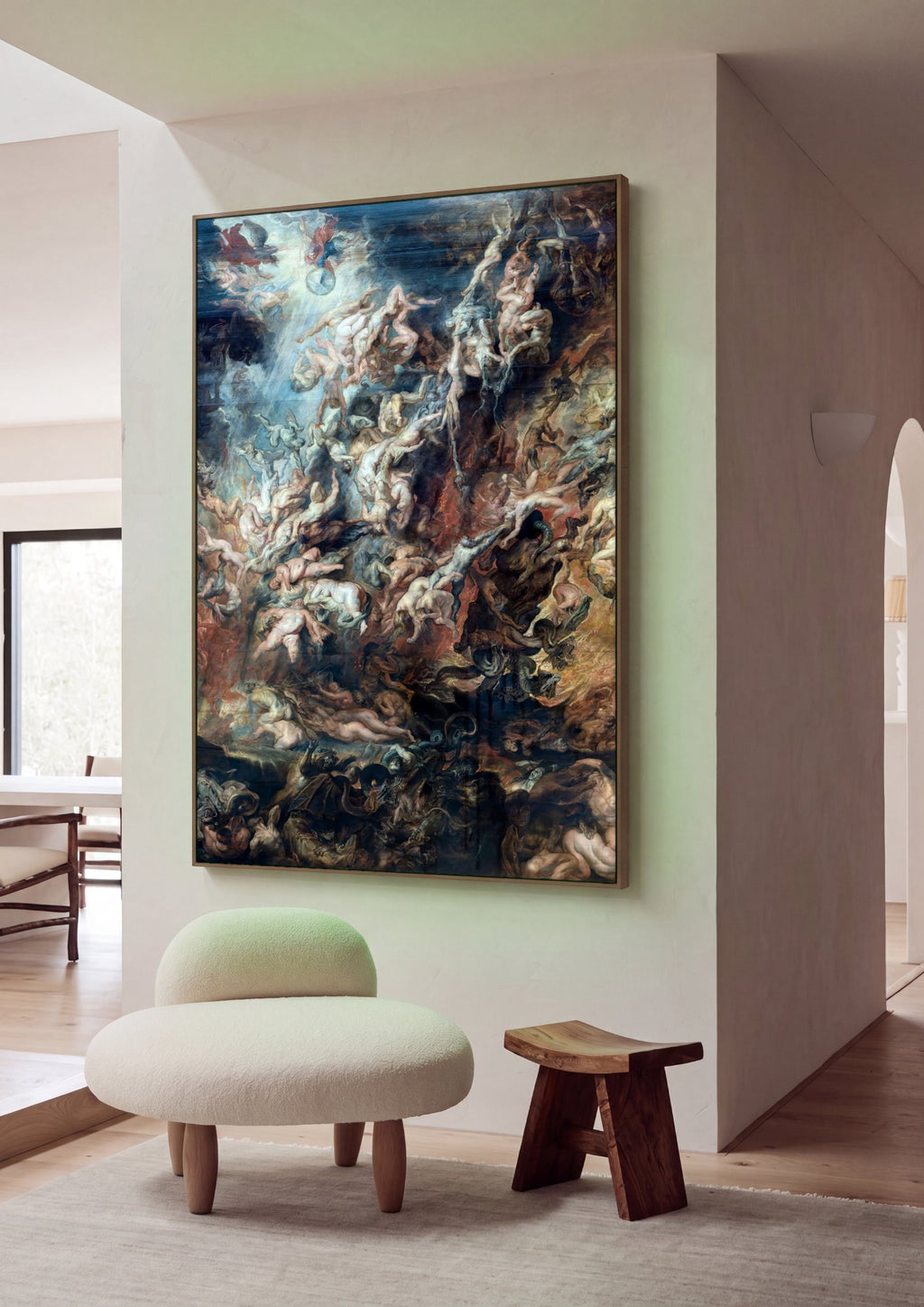 Quadro Decorativo A Queda dos Condenados - Rubens em ambiente decorado