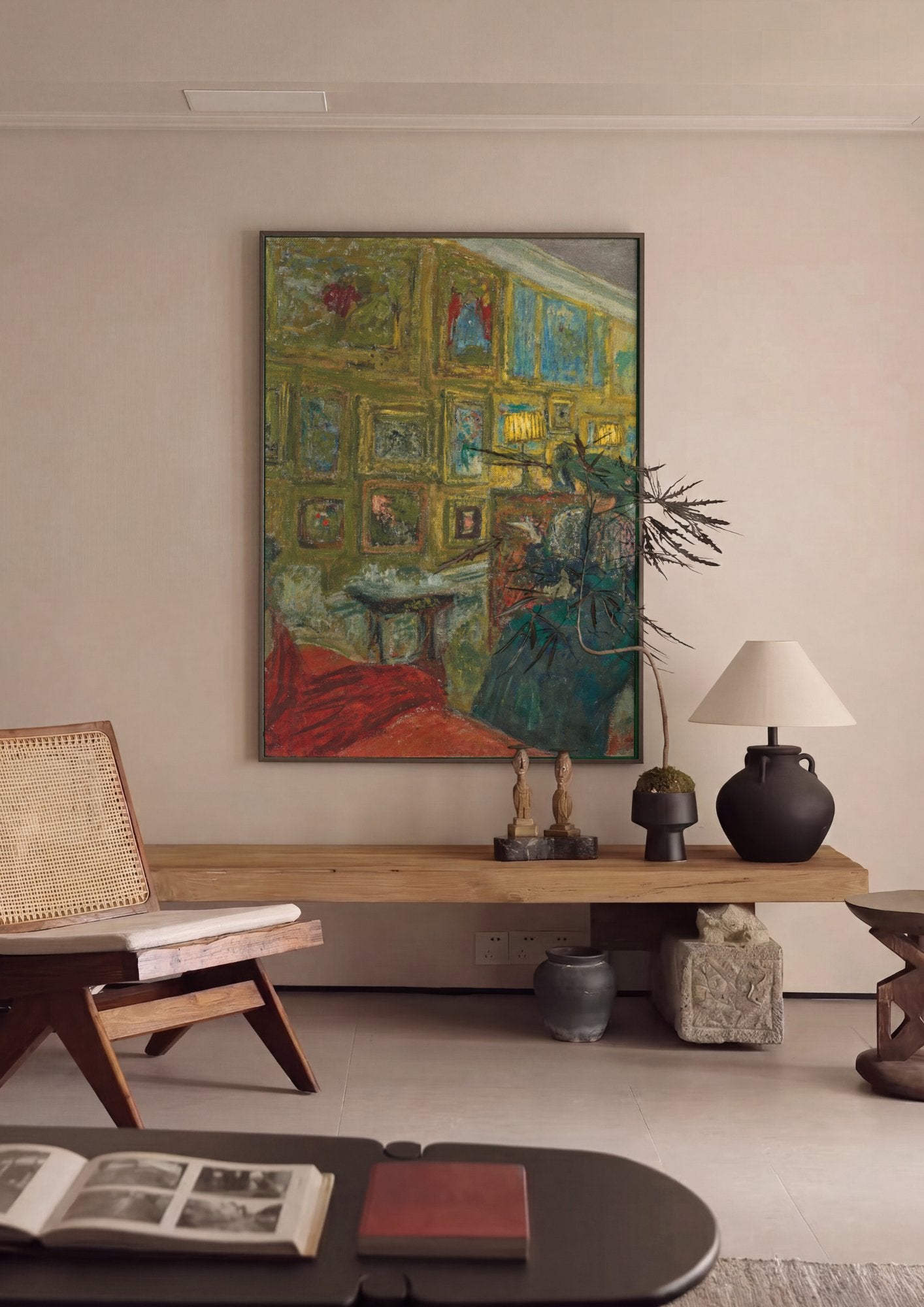 Quadro Decorativo A Conversa Íntima - Édouard Vuillard em ambiente decorado