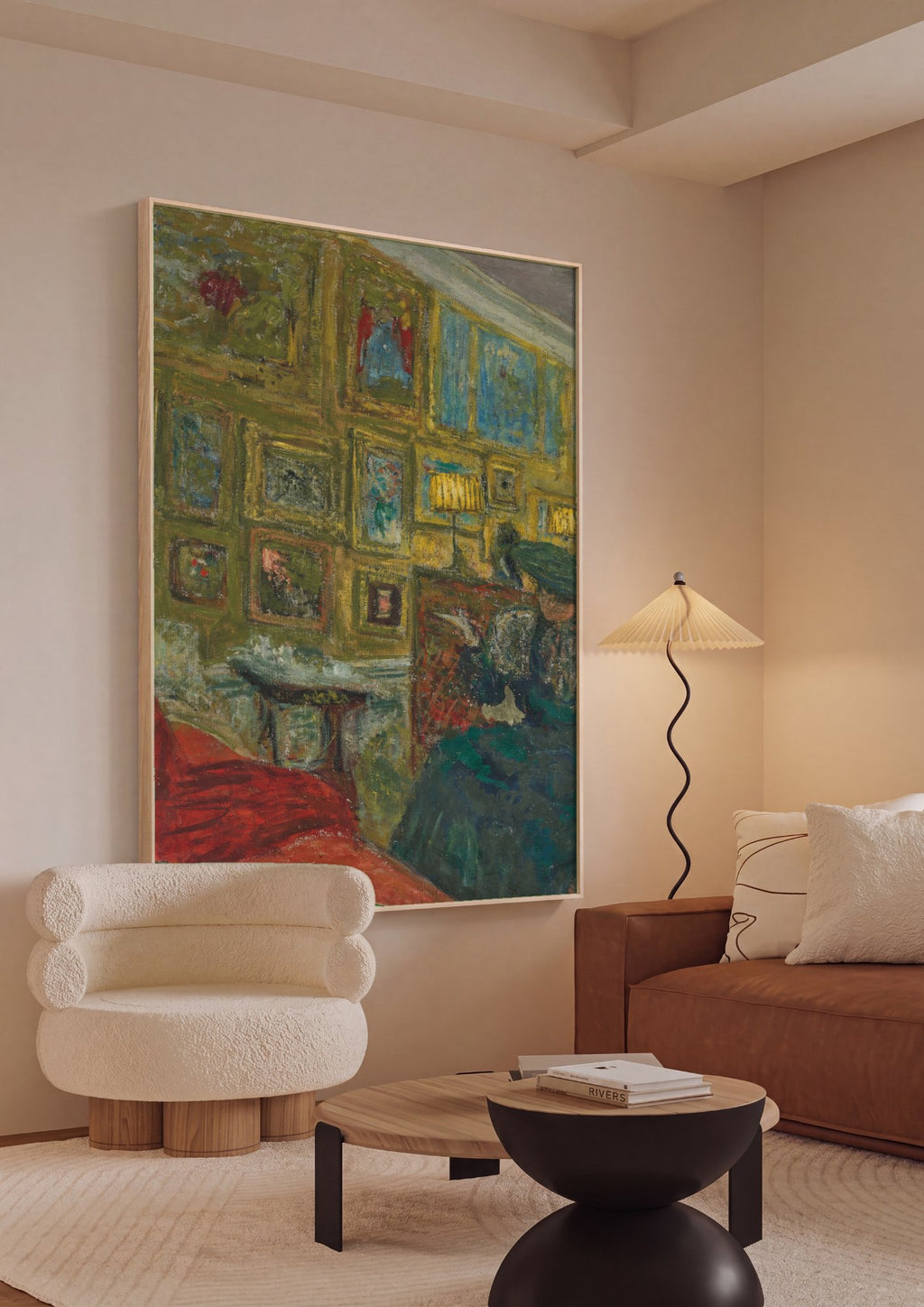 Quadro Decorativo A Conversa Íntima - Édouard Vuillard em ambiente decorado
