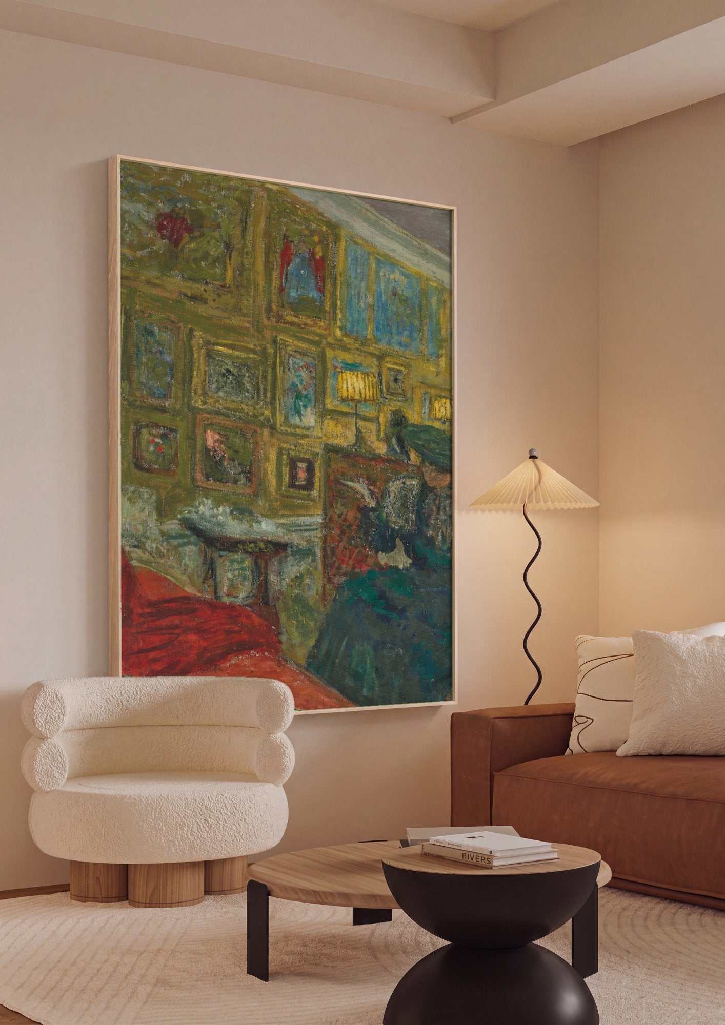 Quadro Decorativo A Conversa Íntima - Édouard Vuillard em ambiente decorado