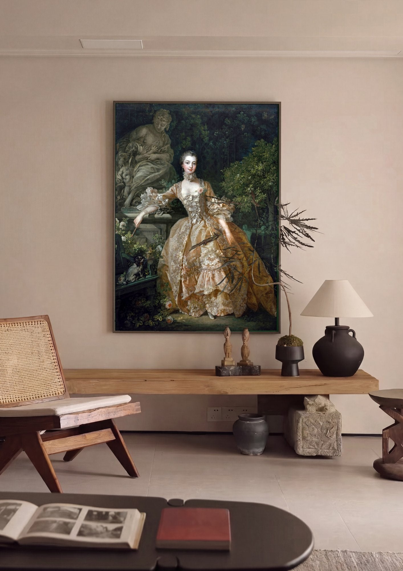 Quadro Decorativo A Marquesa de Pompadour - François Boucher em ambiente decorado